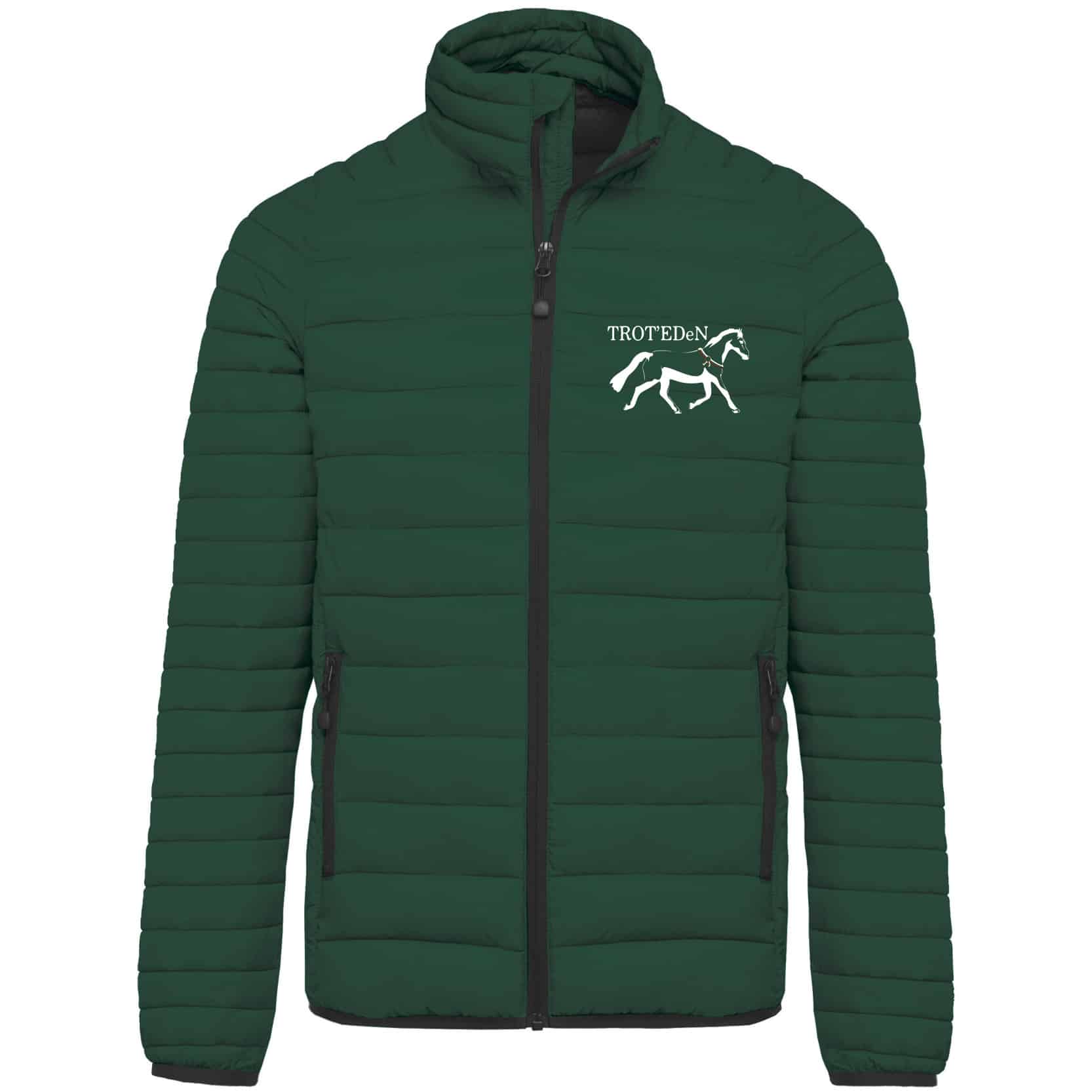 DOUDOUNE AVEC MANCHES (homme) - associtation TROT'EDeN - Vert Foret - K6120