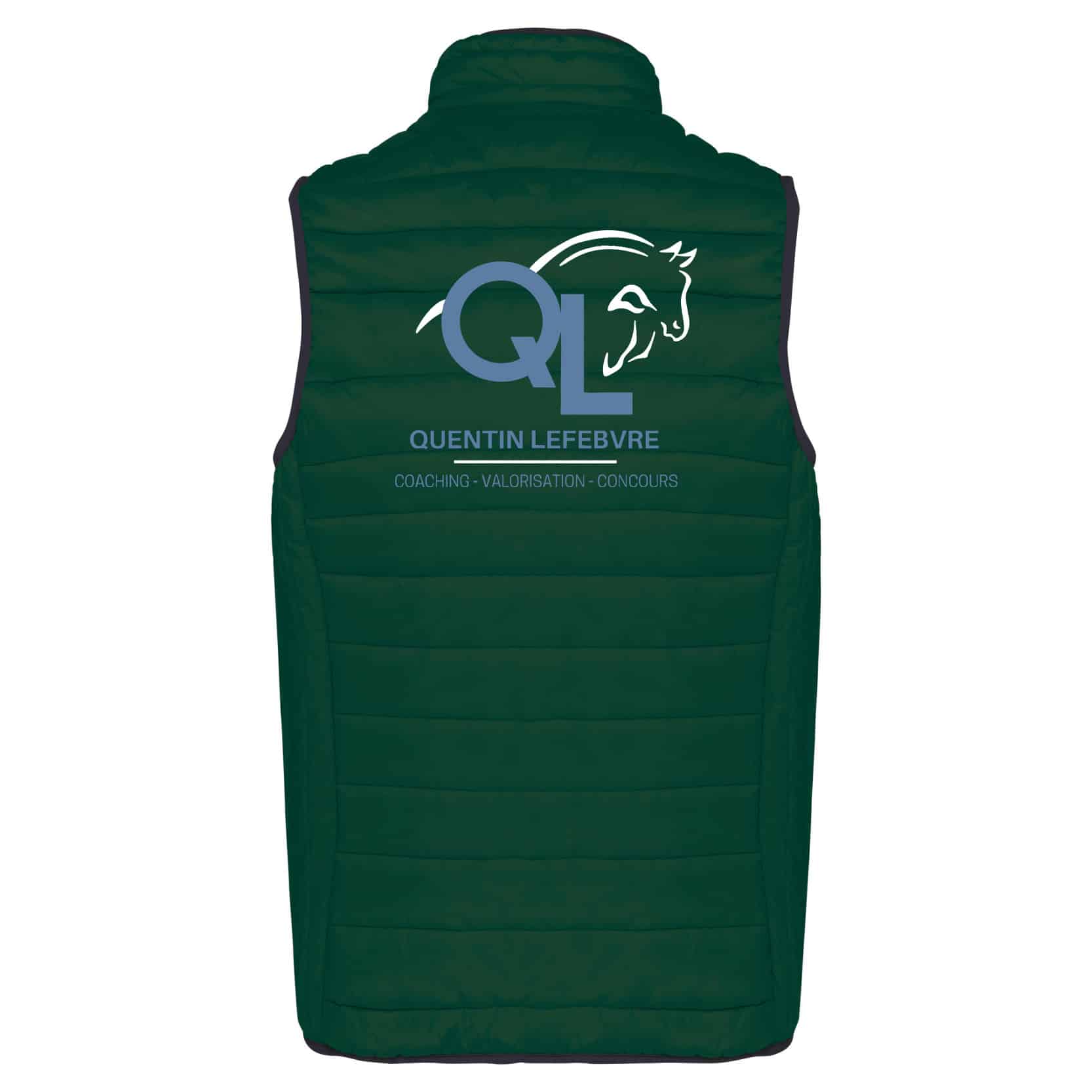 DOUDOUNE SANS MANCHES (homme) - Qlcoaching - Vert Foret - K6113 – Image 3