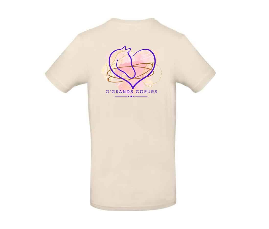 T-SHIRT (homme) - Association O’GRANDS COEURS - Beige - BC03T – Image 3