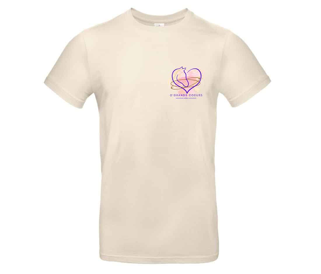 T-SHIRT (homme) - Association O’GRANDS COEURS - Beige - BC03T