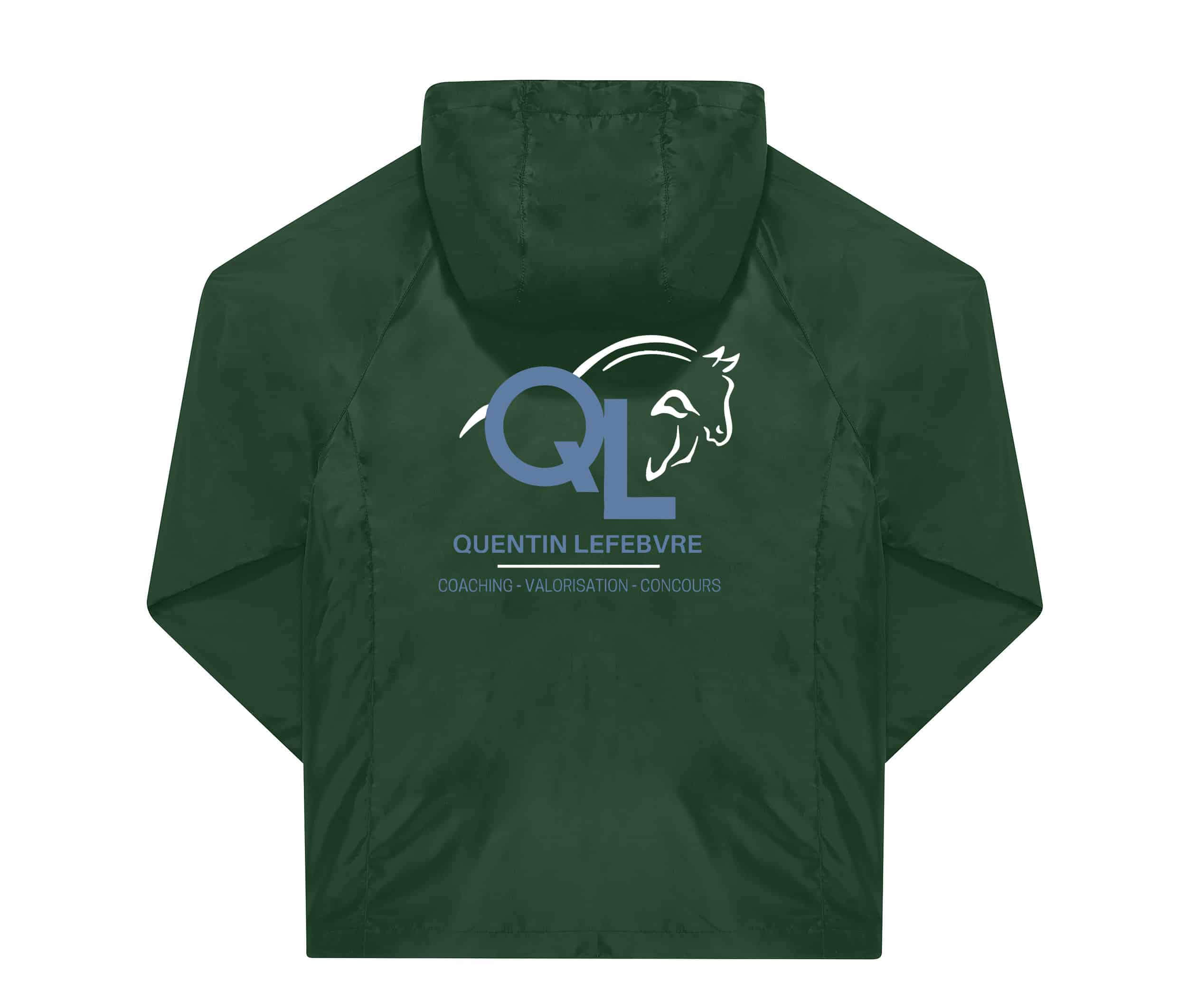 COUPE-VENT (unisexe) - Qlcoaching - Vert Foret - BC630 – Image 3