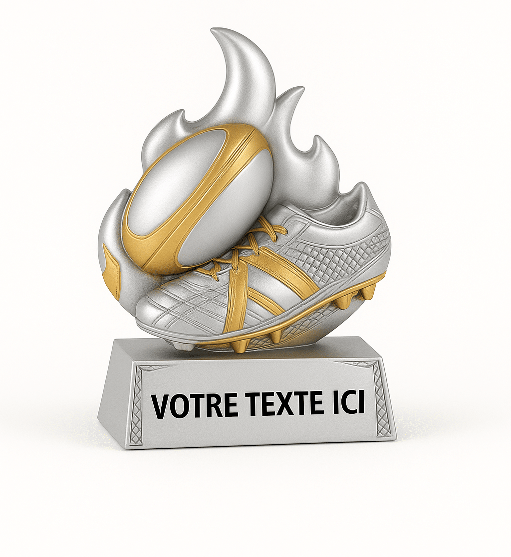 Mini trophée rugby base dorée - 64/R209