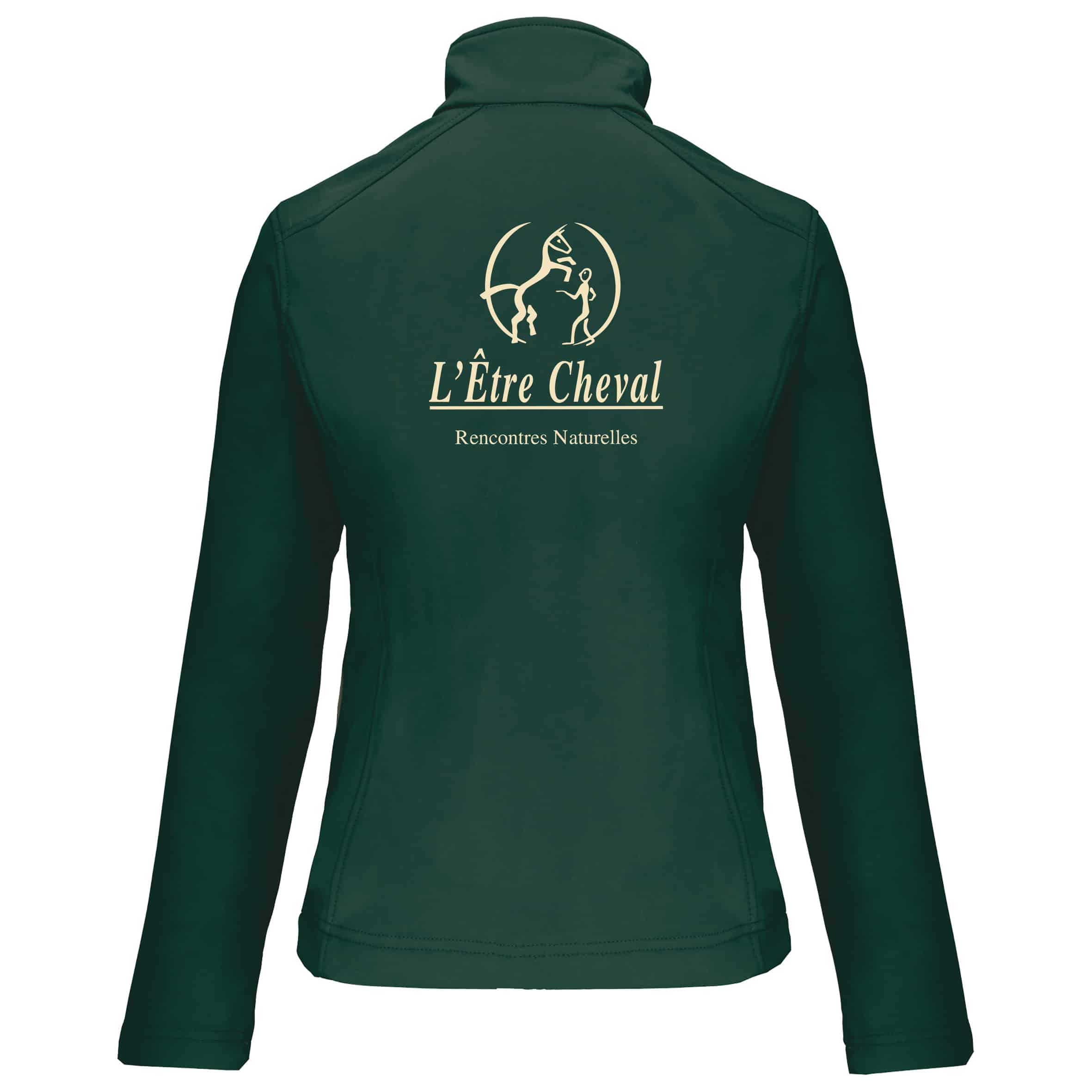SOFTSHELL sans capuche (femme) – L' Être Cheval - Vert foret - K400 – Image 2