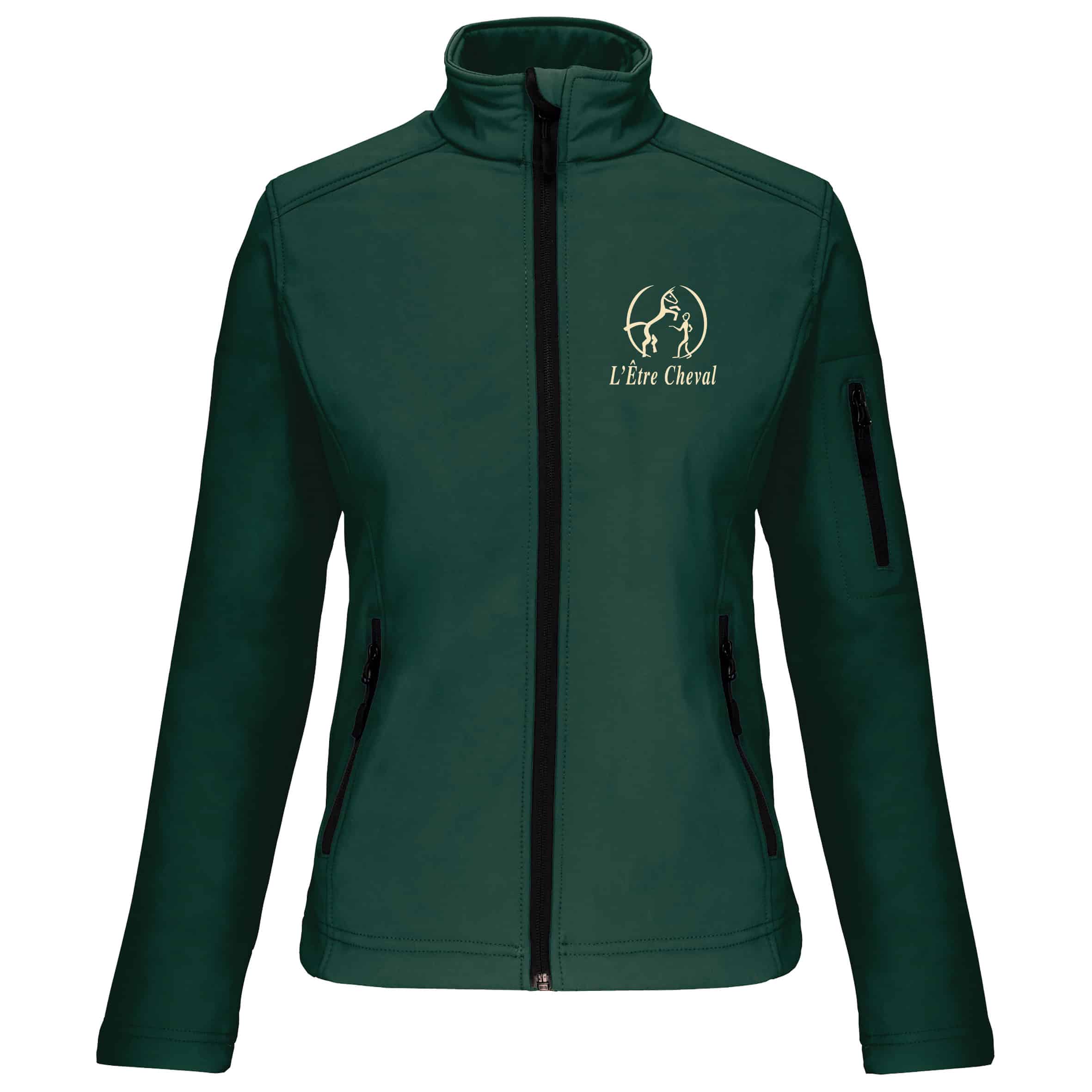 SOFTSHELL sans capuche (femme) – L' Être Cheval - Vert foret - K400