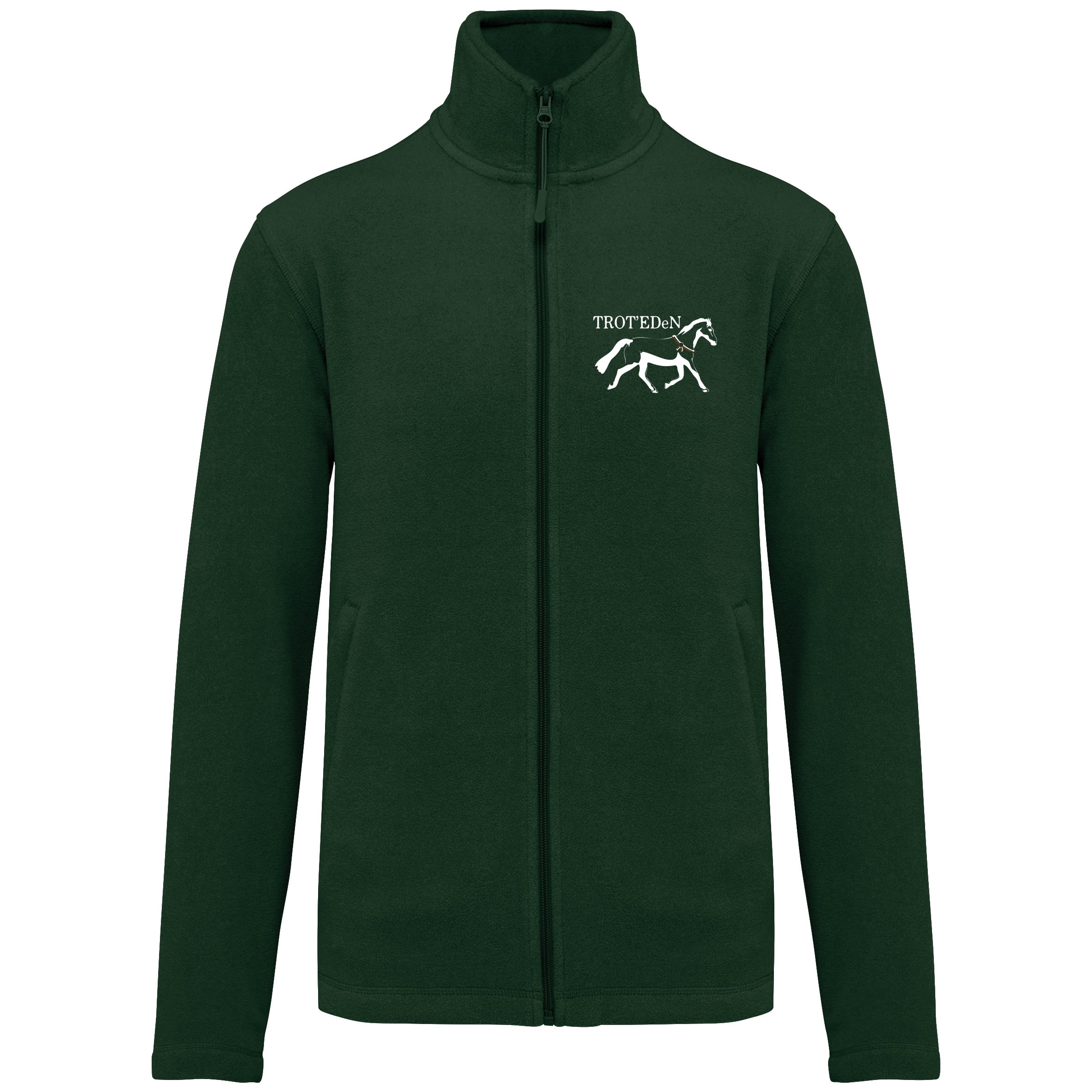 Veste micropolaire zippée (homme) – associtation TROT'EDeN - Vert Foret – K911