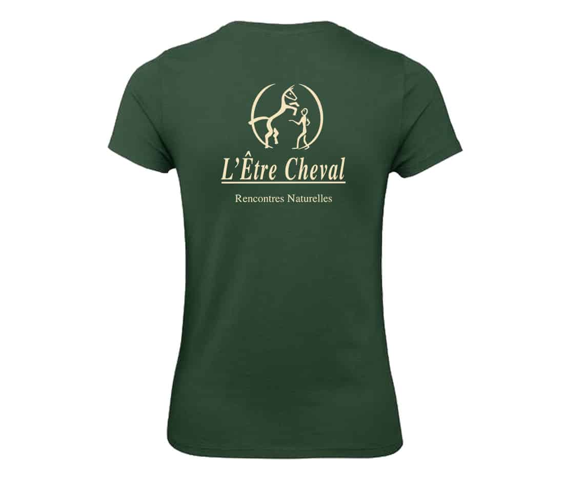 T-SHIRT (femme) - L' Être Cheval - Vert foret - BC04T – Image 3