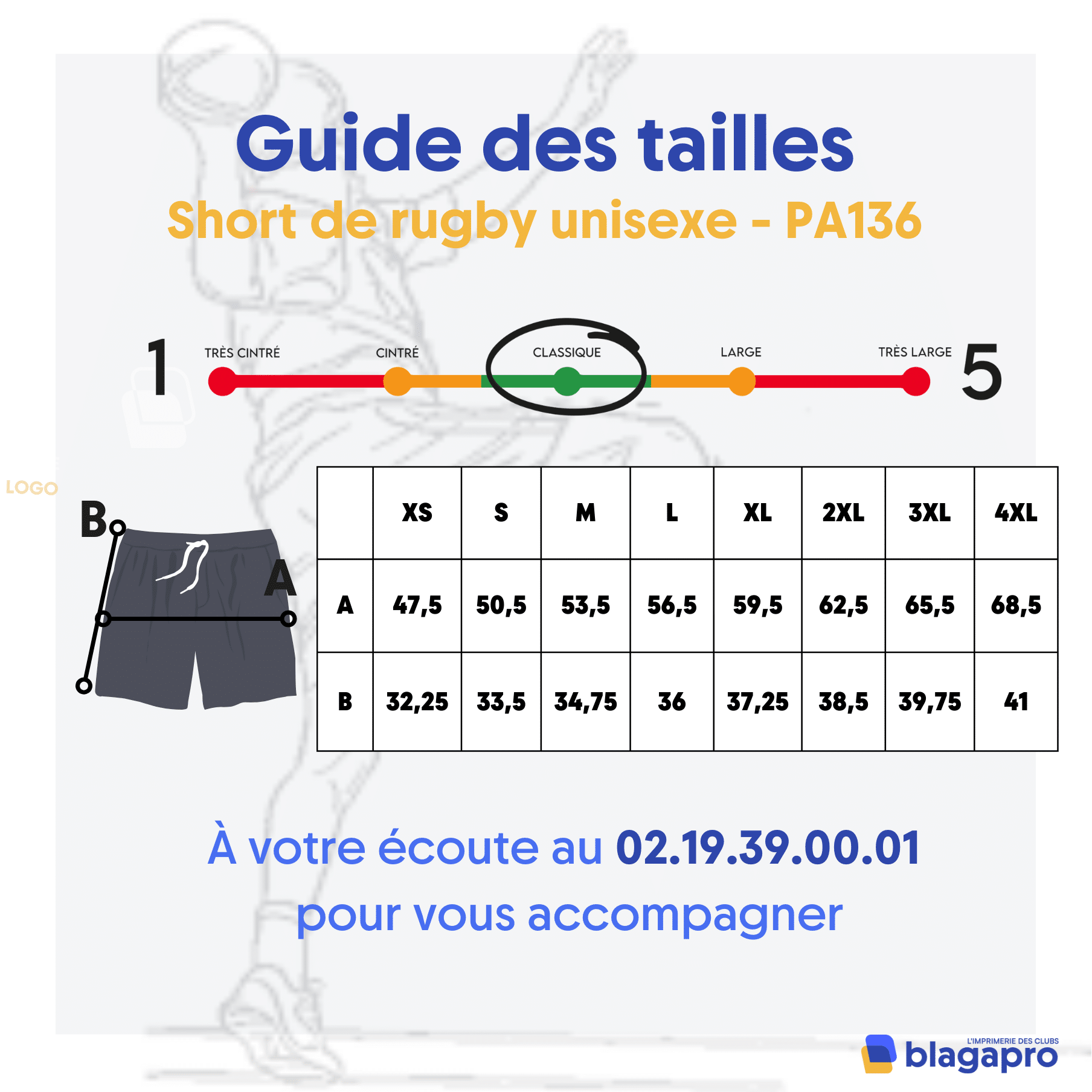 Short de rugby unisexe - PA136 – Image 2
