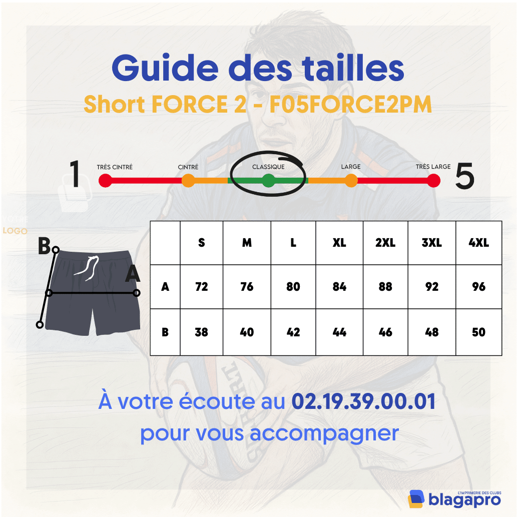 Short FXV Adulte – Entraînement & Match Rugby – Image 2