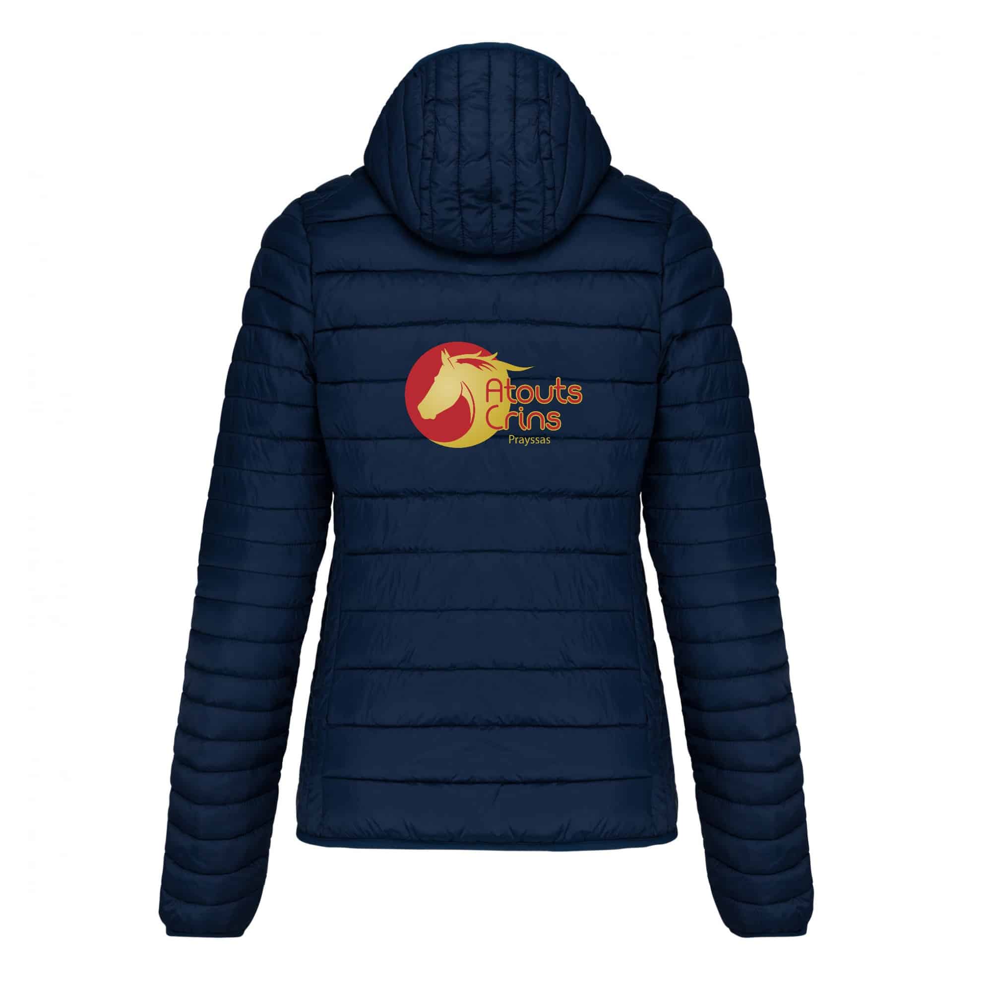 DOUDOUNE AVEC MANCHES ET CAPUCHE (femme) - Association Atouts Crins - K6111 – Image 5