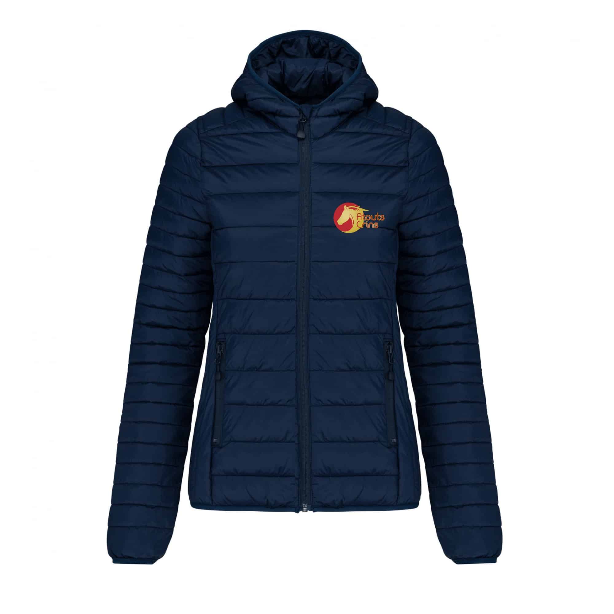 DOUDOUNE AVEC MANCHES ET CAPUCHE (femme) - Association Atouts Crins - K6111 – Image 4