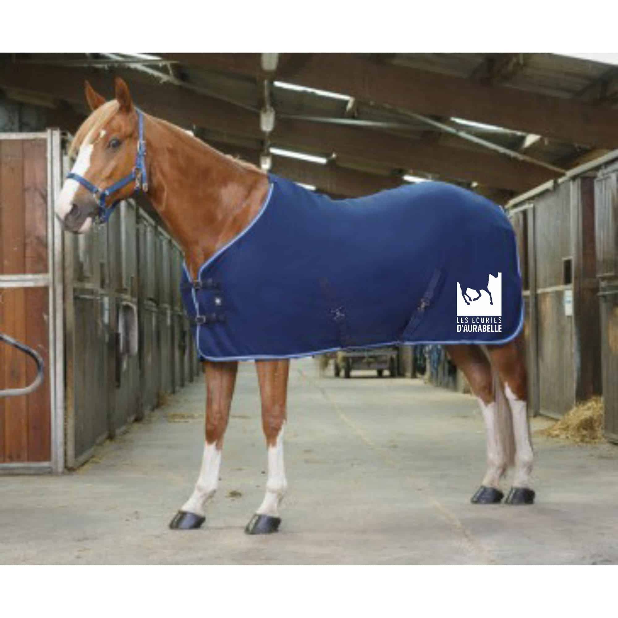 Chemise polaire Riding World (avec attaches) - Cheval Nature Aurabelle - Marine/Bleu Ciel - 400637