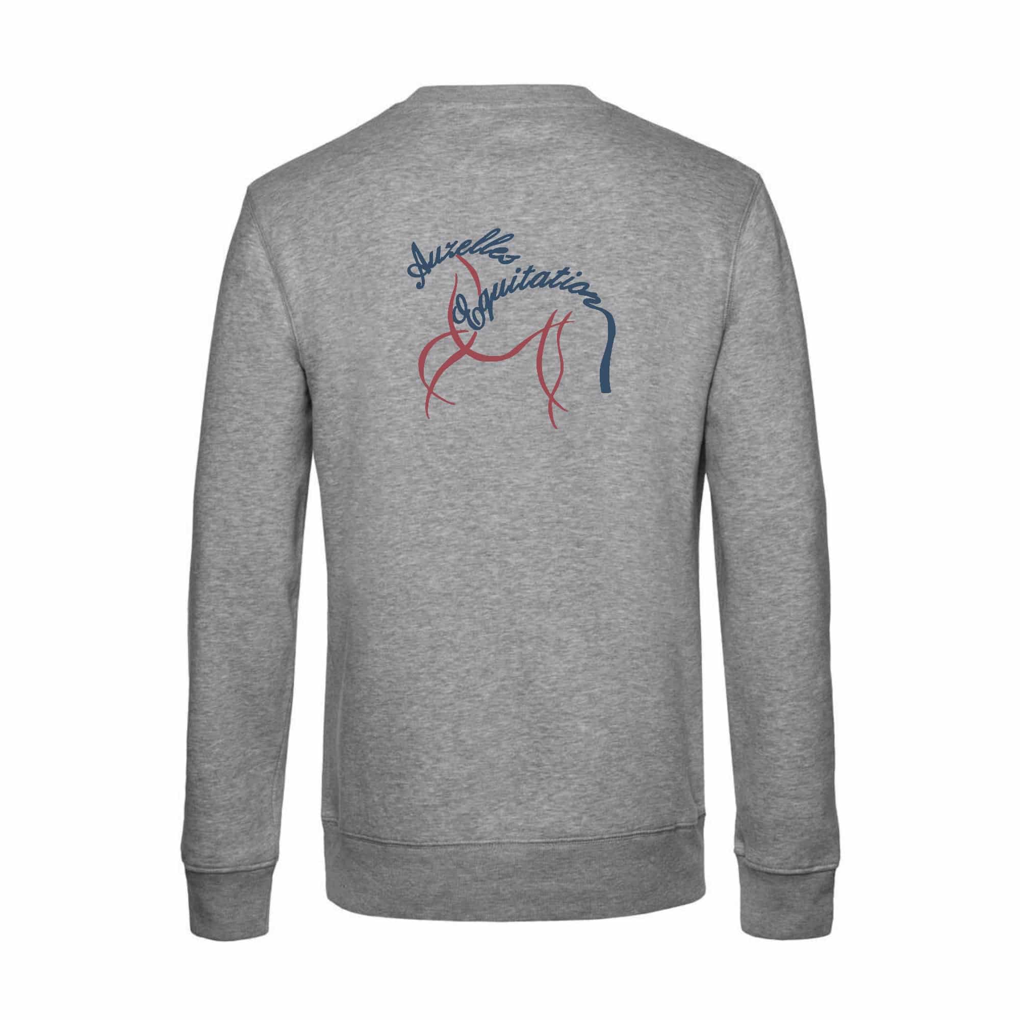 SWEAT COL ROND (enfant) - AUZELLES EQUITATION - Gris chiné - ID332K – Image 2