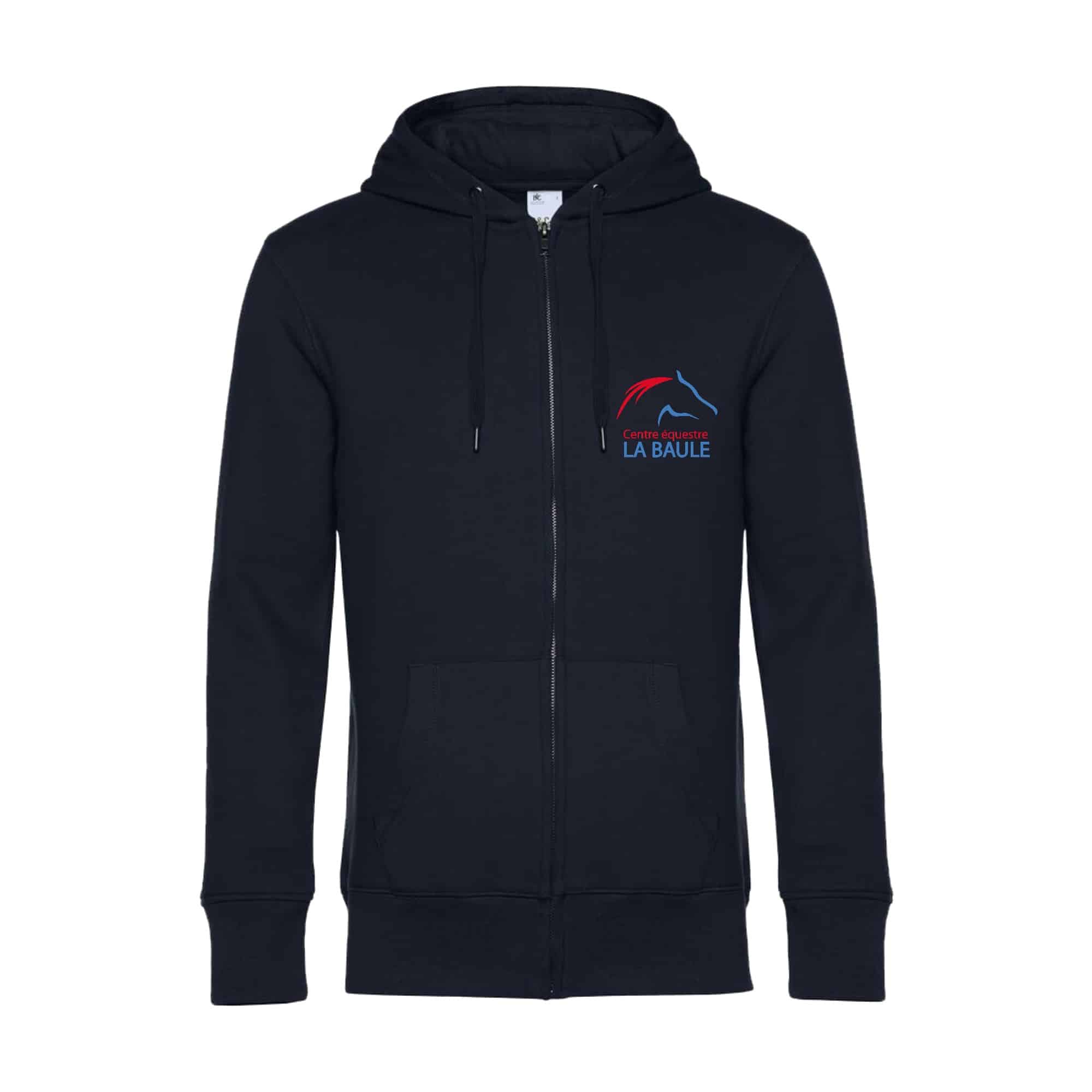 SWEAT ZIPPÉ (Homme) - SARL CENTRE EQUESTRE BAULOIS - Navy - BCU03K