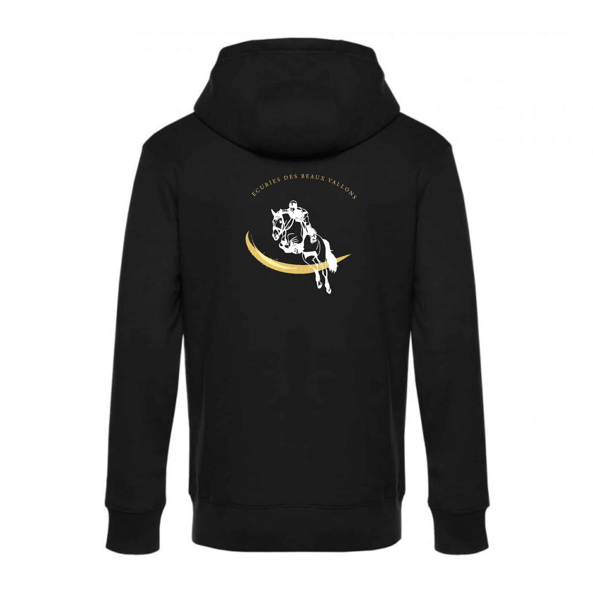 SWEAT ZIPPÉ (enfant) - Les Ecuries des Beaux Vallons - Noir - K455 – Image 3