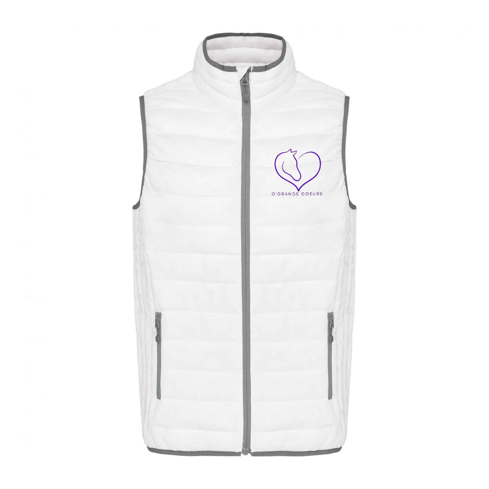 DOUDOUNE SANS MANCHES (homme) - Association O’GRANDS COEURS - Blanc - K6113