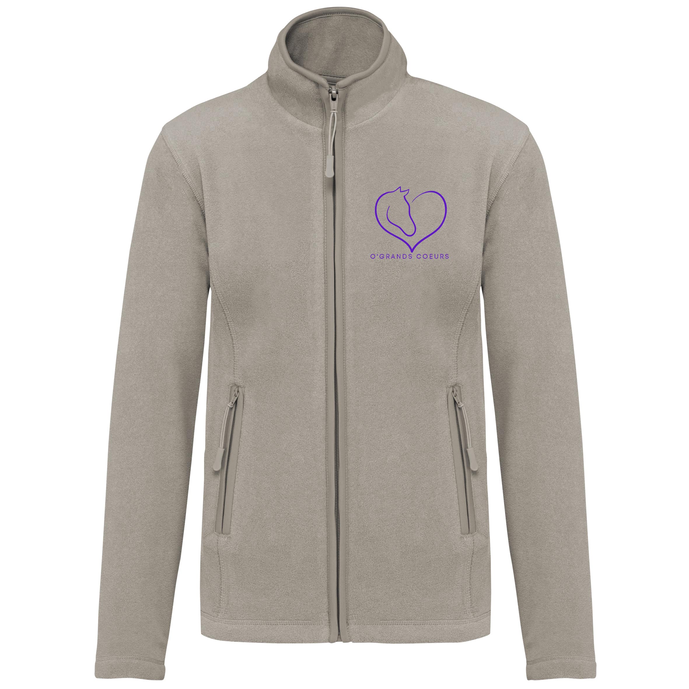 Veste micropolaire zippée (homme) – Association O’GRANDS COEURS - Beige – K911