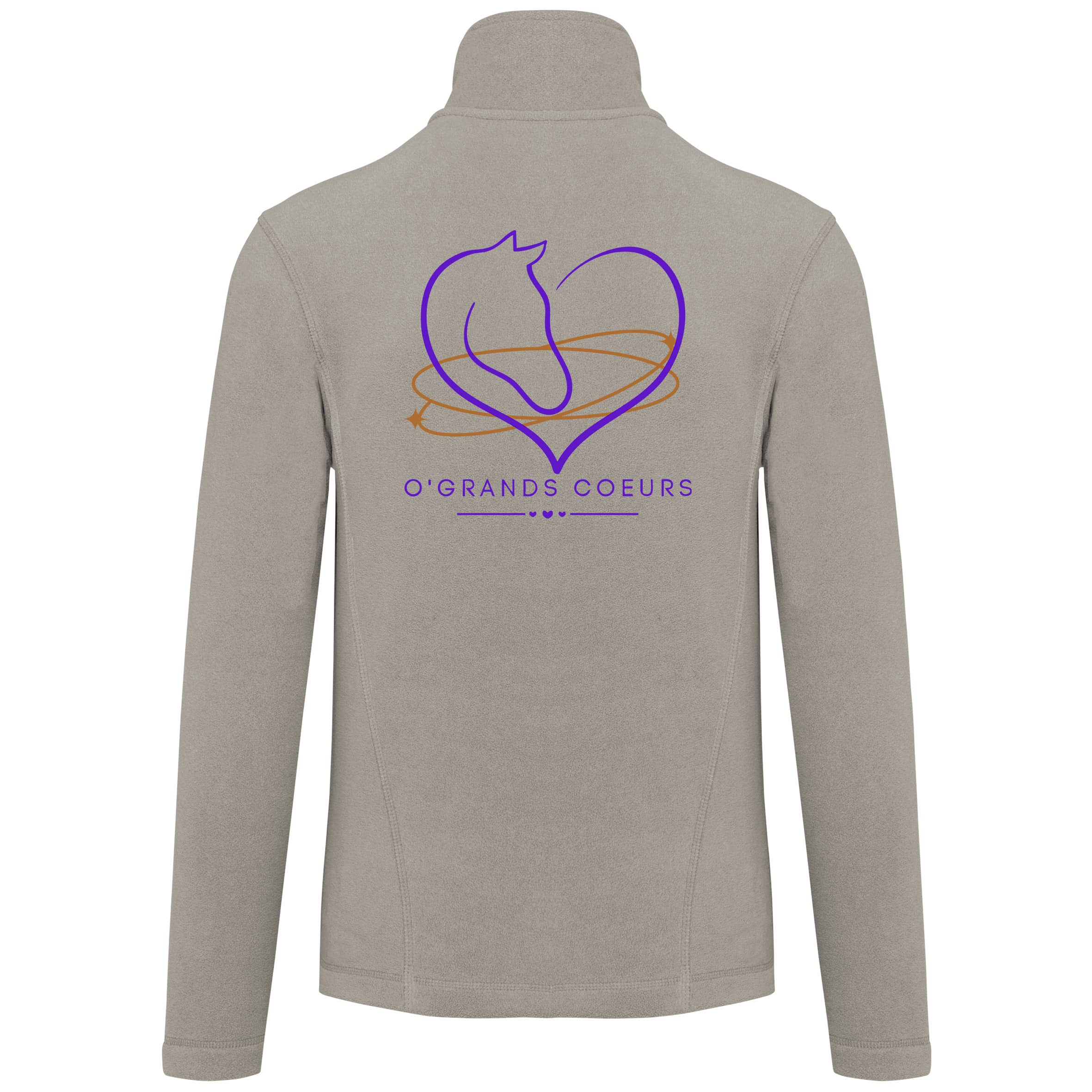 Veste micropolaire zippée (homme) – Association O’GRANDS COEURS - Beige – K911 – Image 3