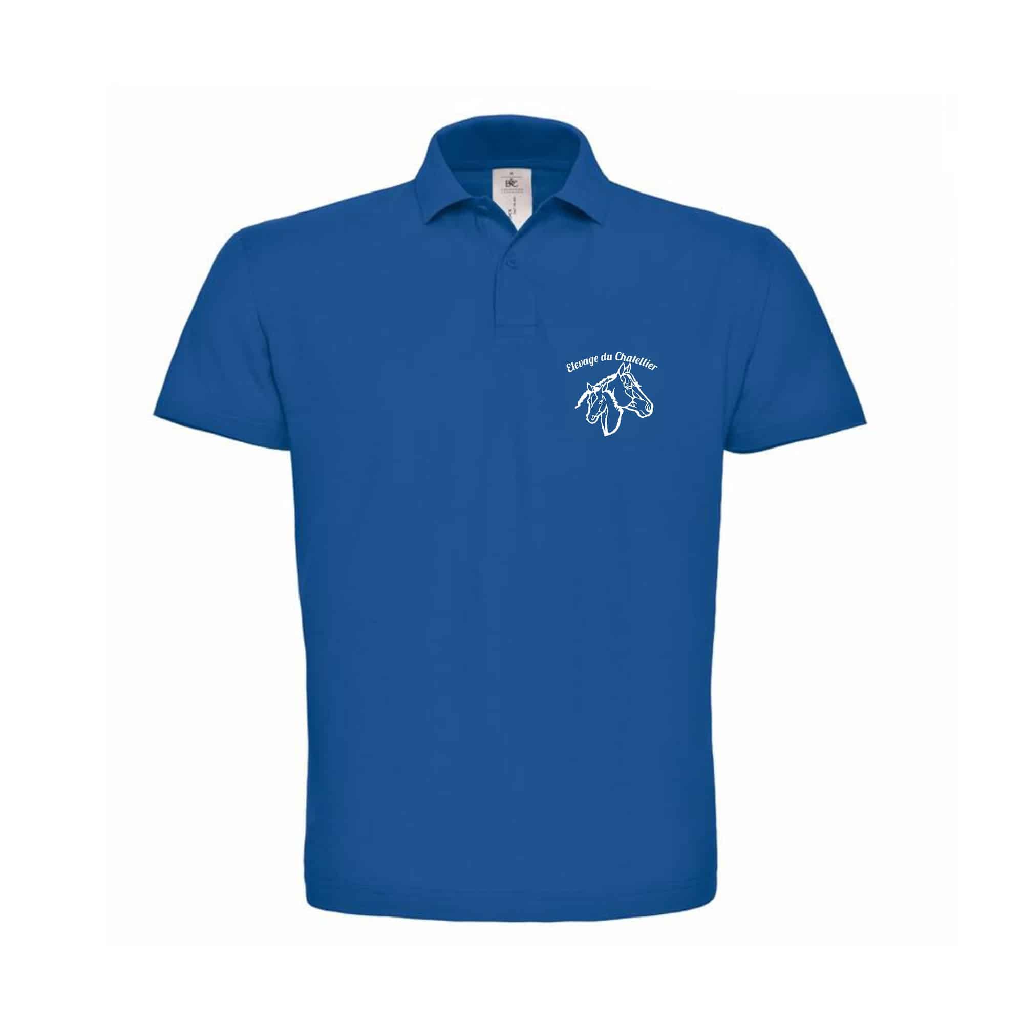 Polo premium (homme) - Elevage du Chatellier - Bleu roi - BCU426