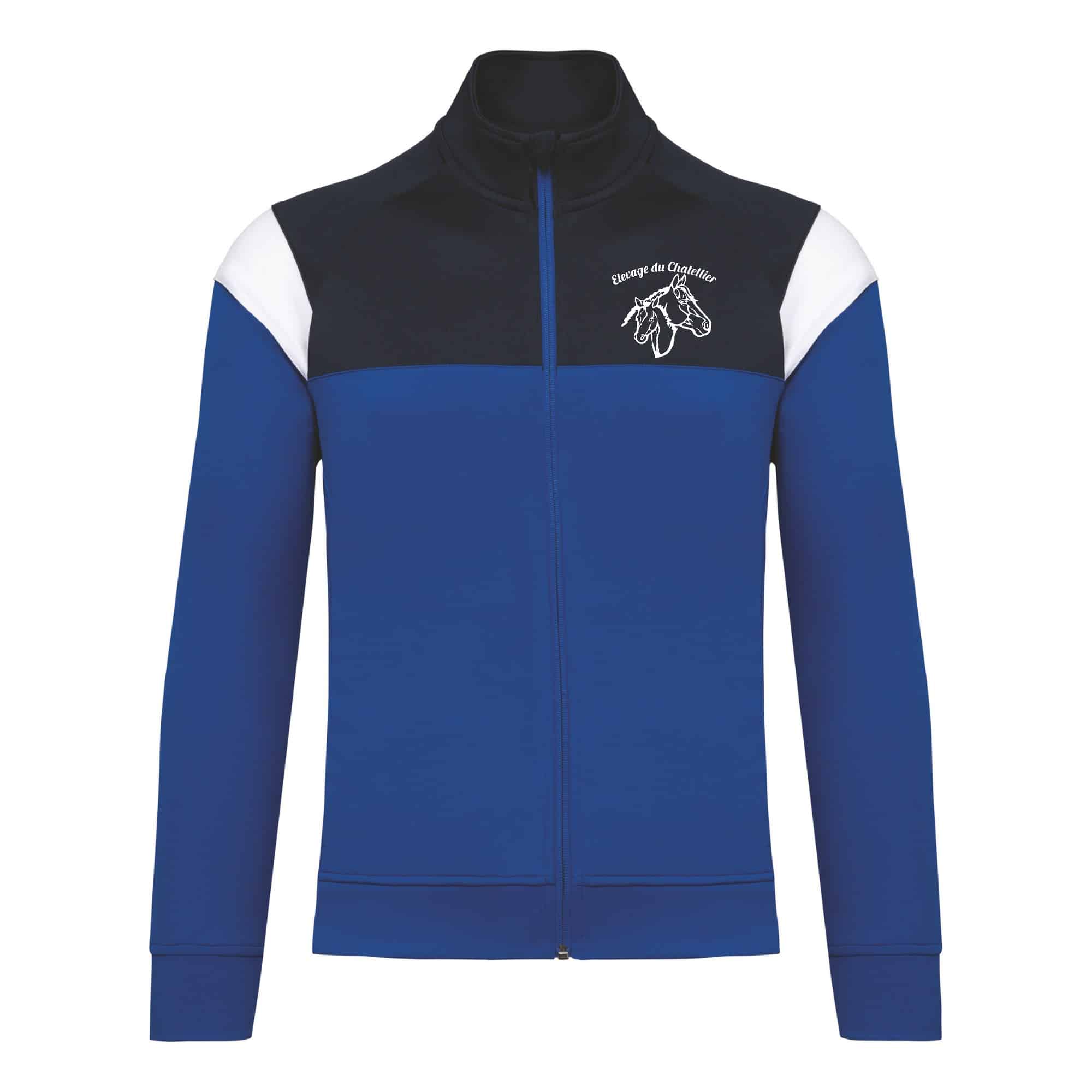 Veste de survêtement zippée (enfant) - Elevage du Chatellier - Bleu roi - PA391