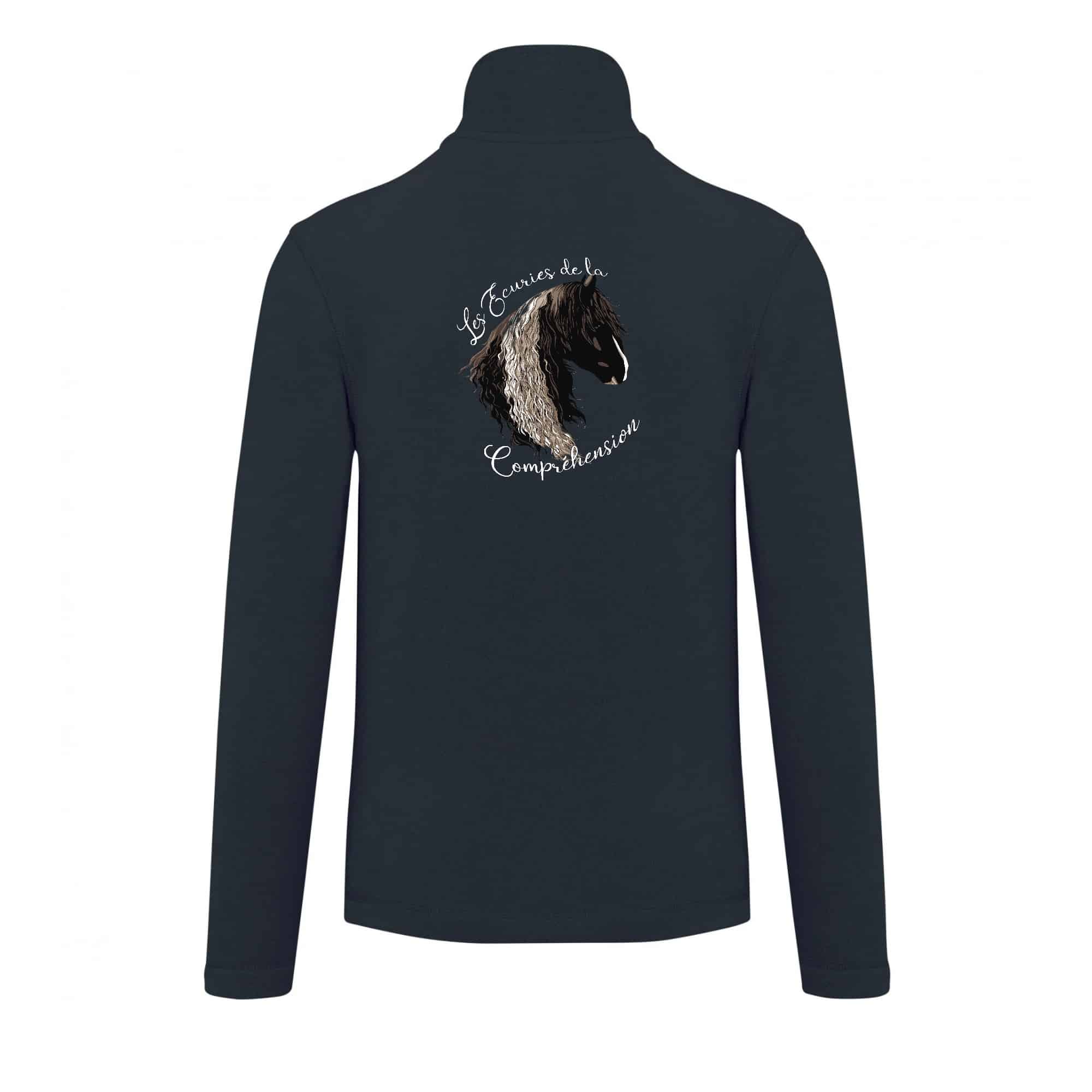 Veste micropolaire zippée (homme) – Les écuries de la compréhension - Navy – K911 – Image 3