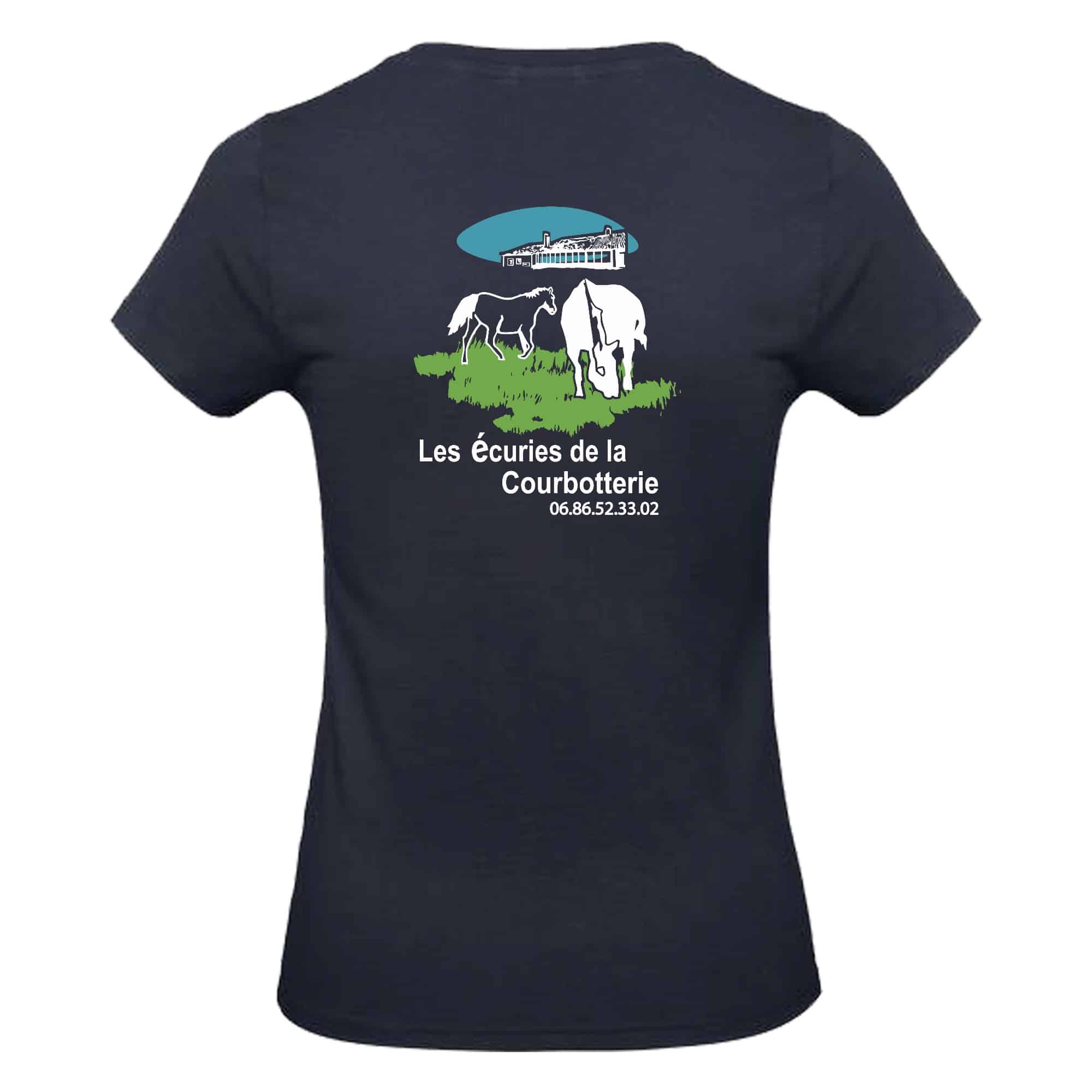 T-SHIRT (femme) - Les écuries de la Courbotterie - Navy - BC04T – Image 3