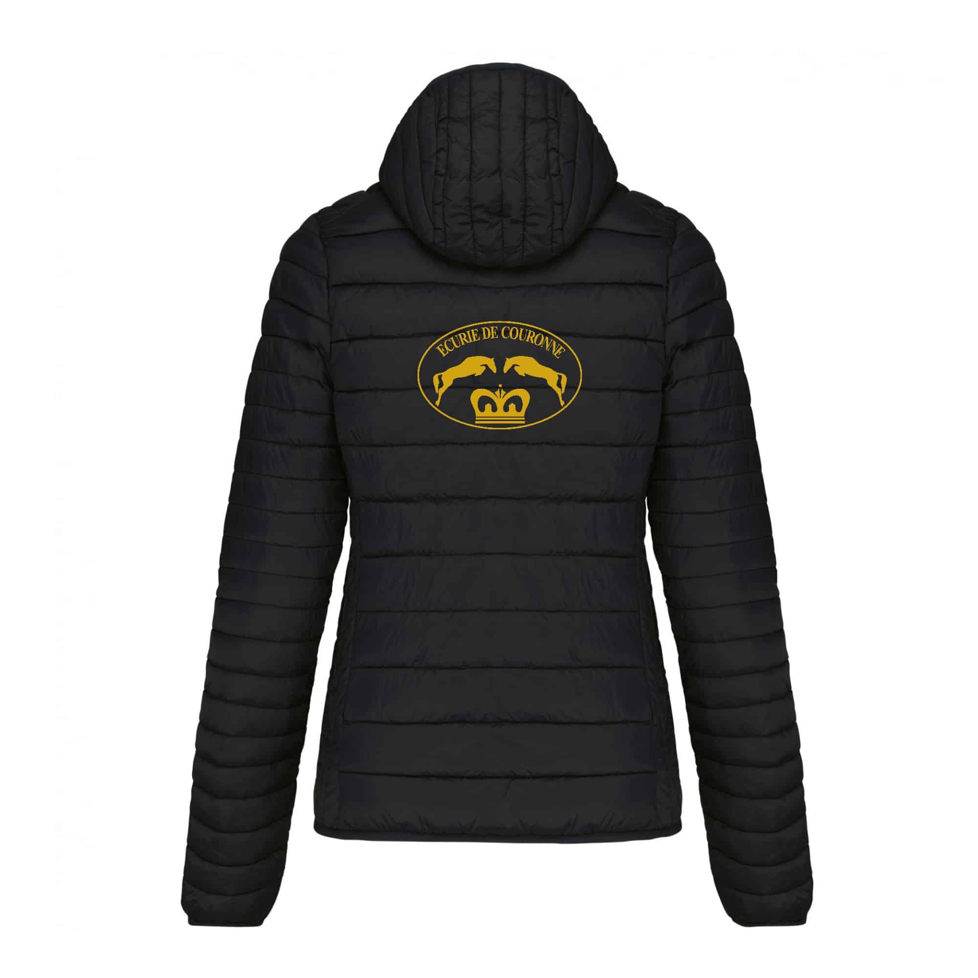 DOUDOUNE AVEC MANCHES ET CAPUCHE (femme) - Écurie de Couronne - Noir - K6111 – Image 3