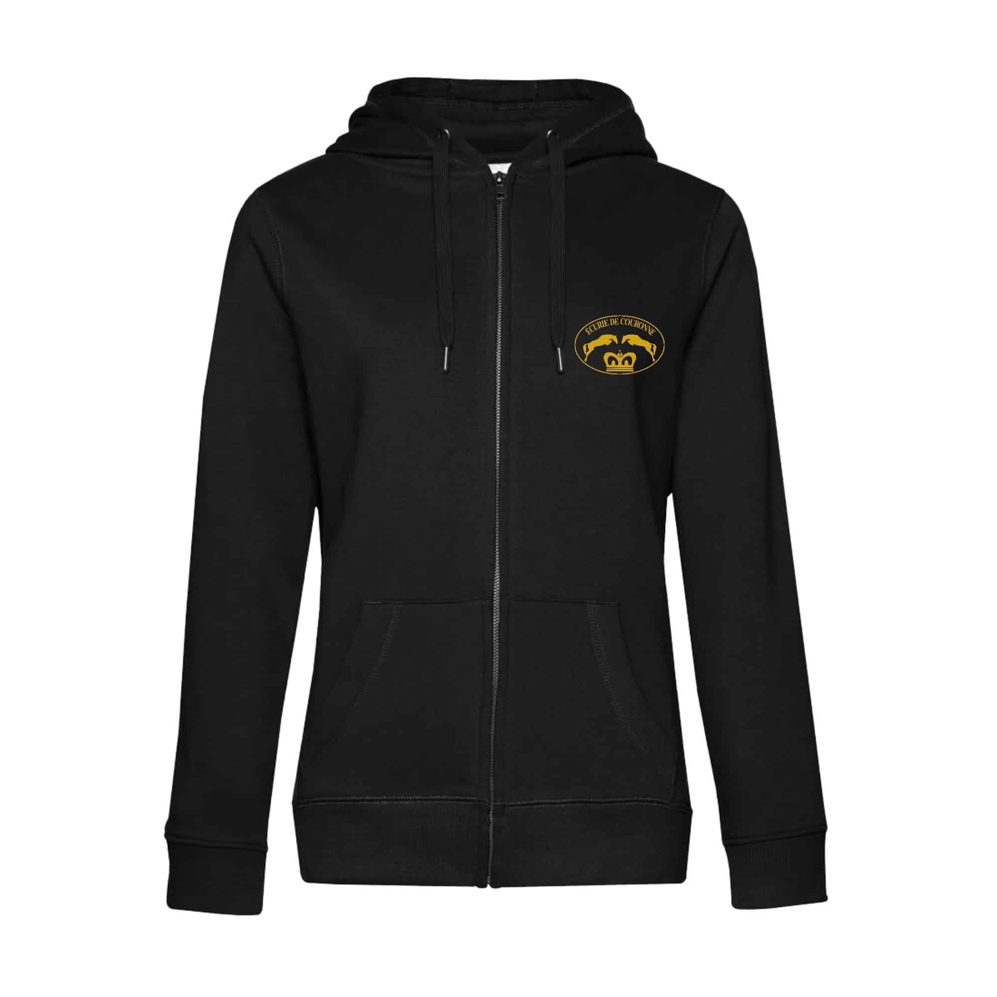 SWEAT ZIPPÉ (femme) - Écurie de Couronne - Noir - BCW03Q