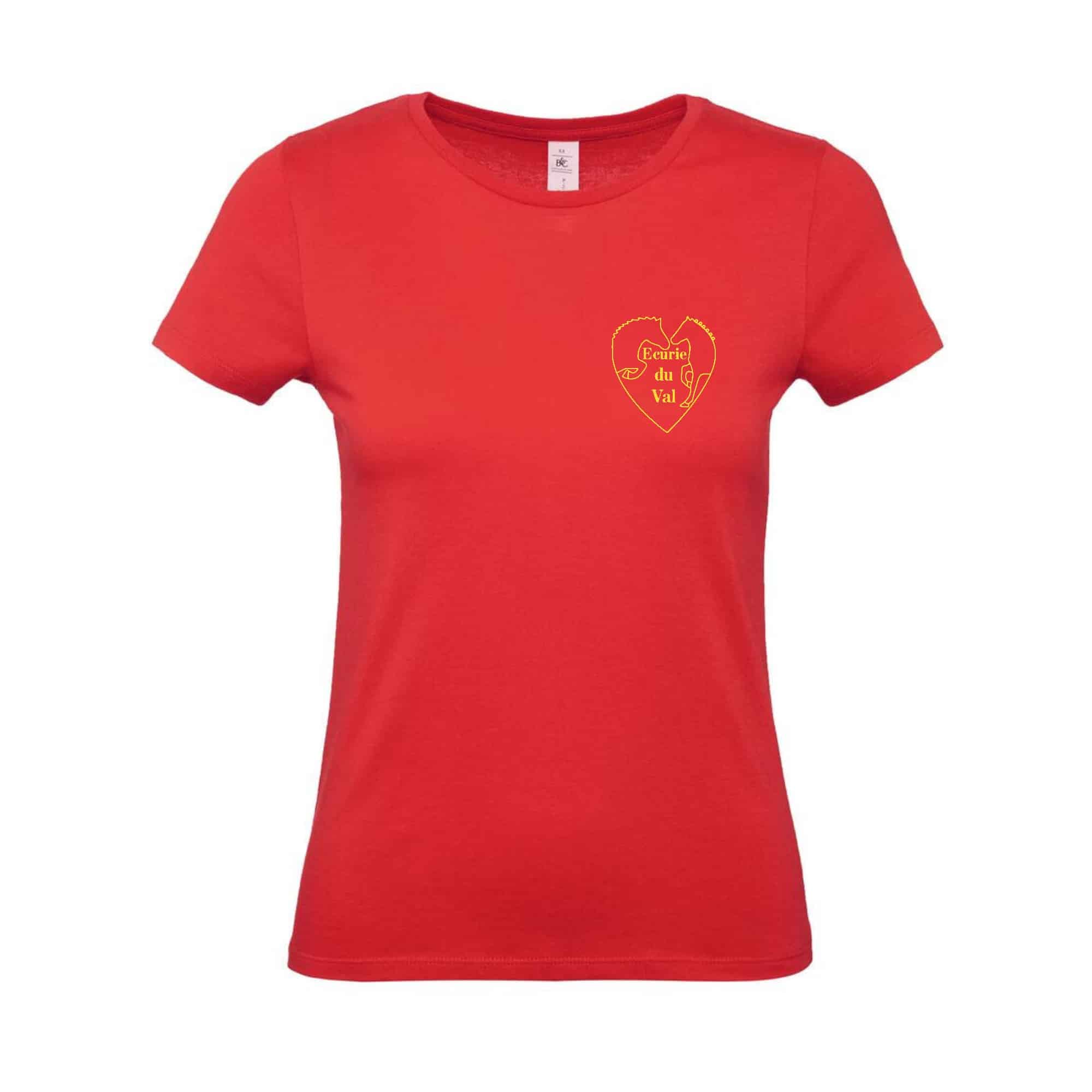 T-SHIRT (femme) - ECURIE DU VAL (76) - Rouge - BC04T