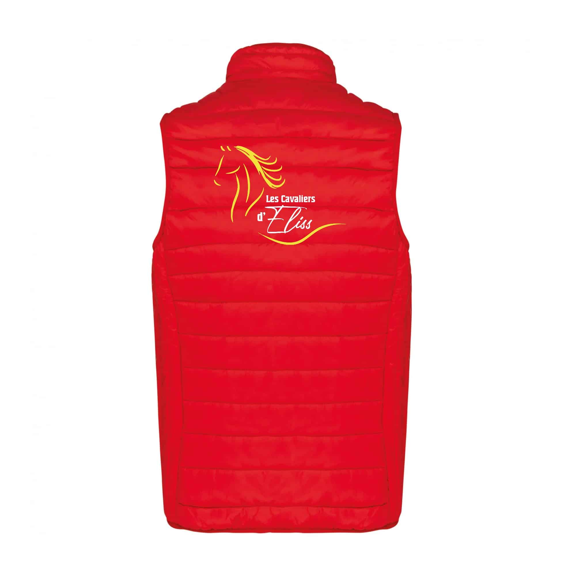 DOUDOUNE SANS MANCHES (homme) - Cavaliers d'eliss - Rouge - K6113 – Image 3