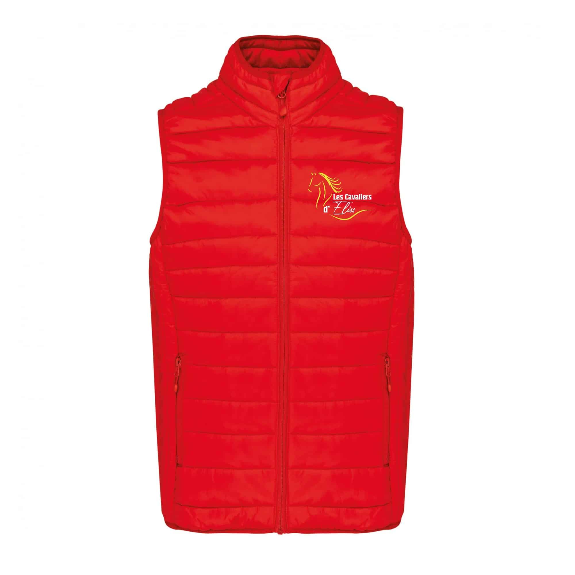 DOUDOUNE SANS MANCHES (homme) - Cavaliers d'eliss - Rouge - K6113