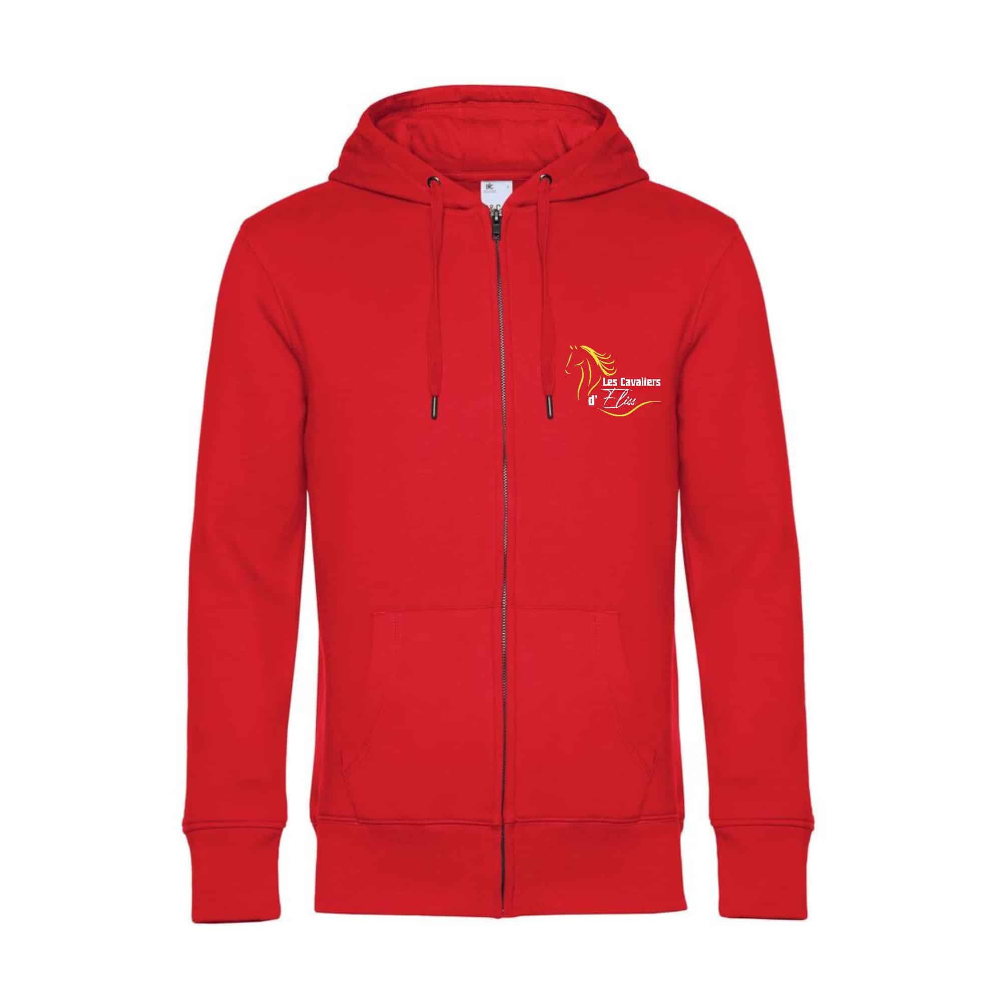 SWEAT ZIPPÉ (Homme) - Cavaliers d'eliss - Rouge - BCU03K