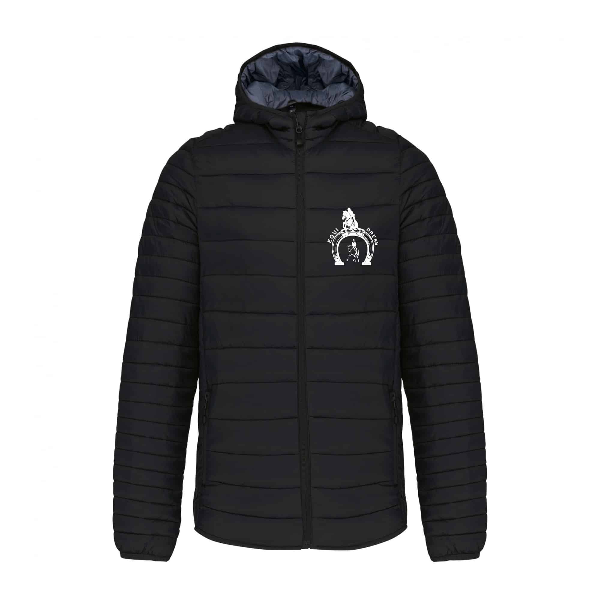 DOUDOUNE AVEC MANCHES ET CAPUCHE (homme) - Equi’Dress – Noir - K6110