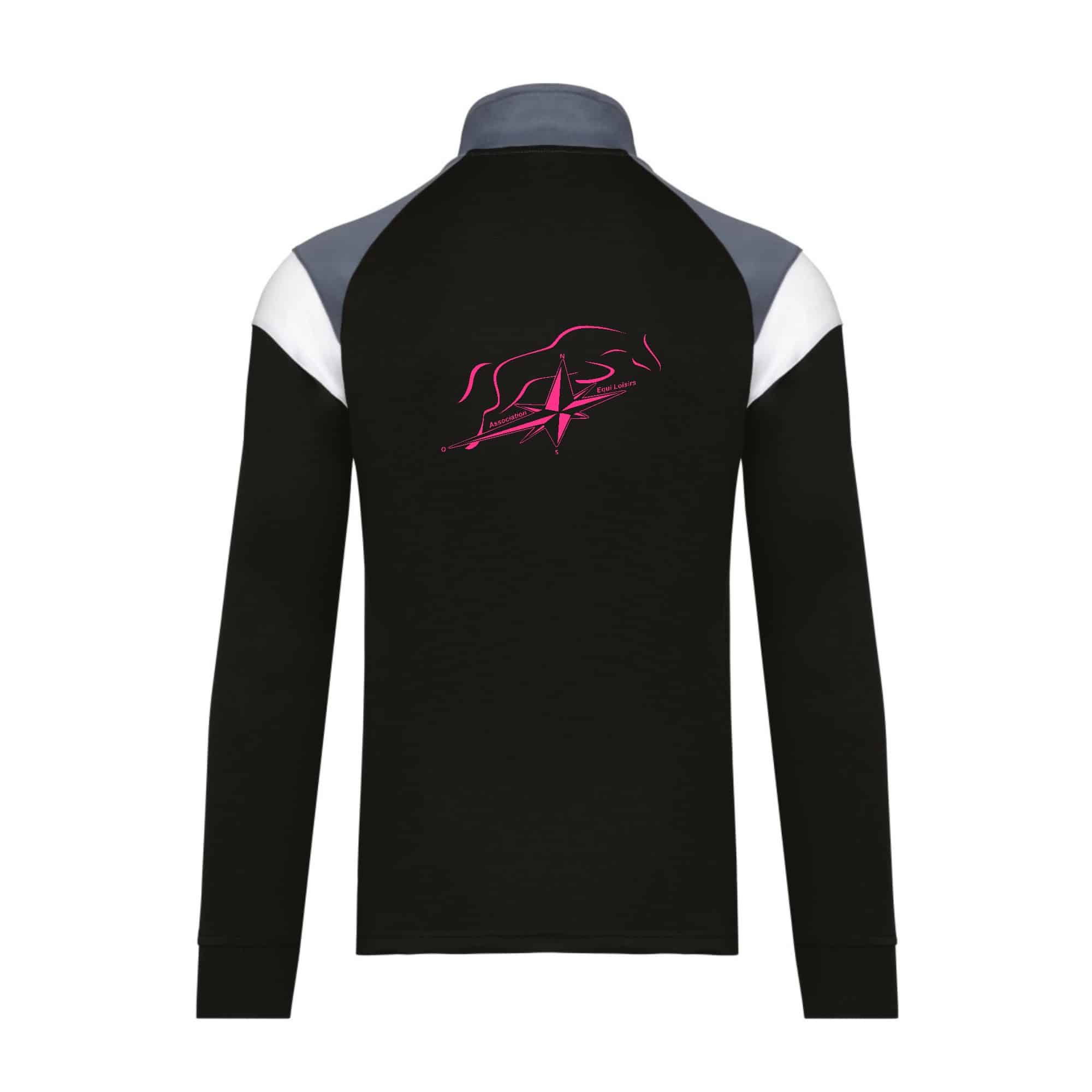 Veste de survêtement zippée (enfant) - Association Equi Loisirs - Noir - PA391 – Image 2