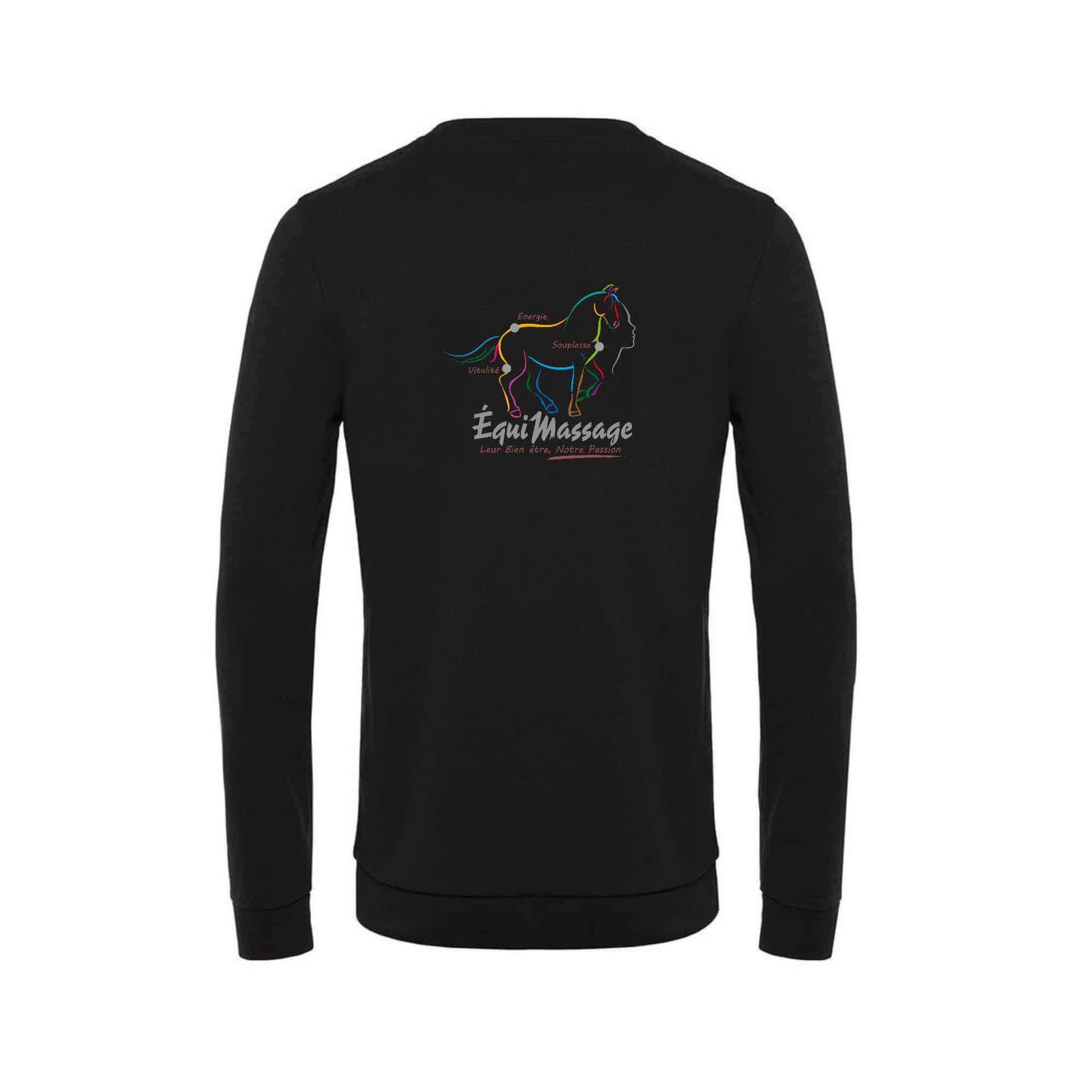 SWEAT COL ROND (femme) - Équimassage - Noir - BCW01Q – Image 3