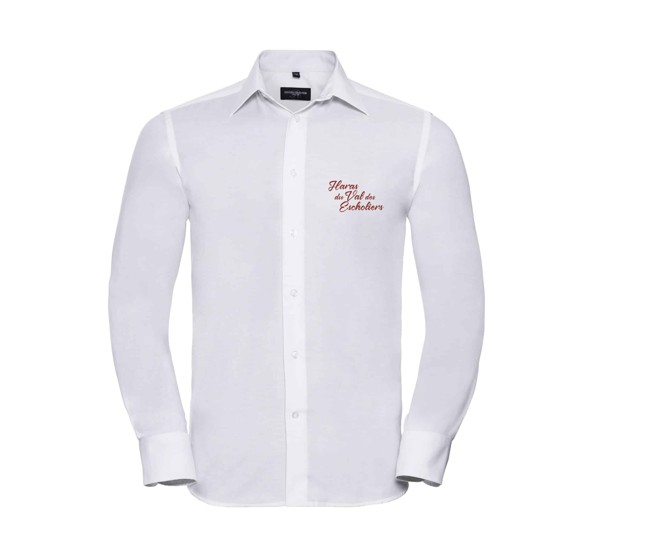 CHEMISE MANCHES LONGUES (homme) - Haras du val des escholiers – Blanc - JZ922