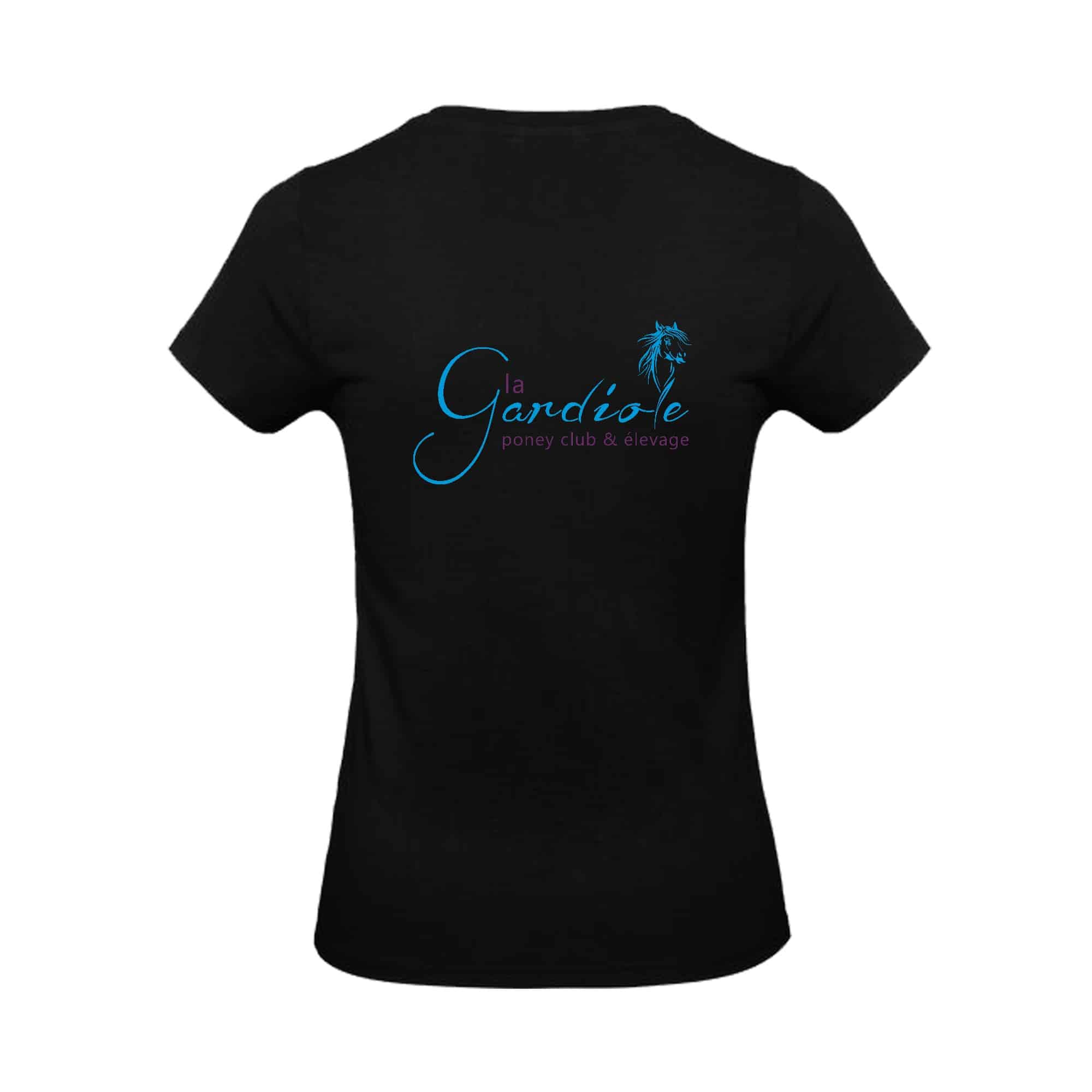 T-SHIRT (femme) - Poney club et élevage de La Gardiole - Noir - BC04T – Image 3