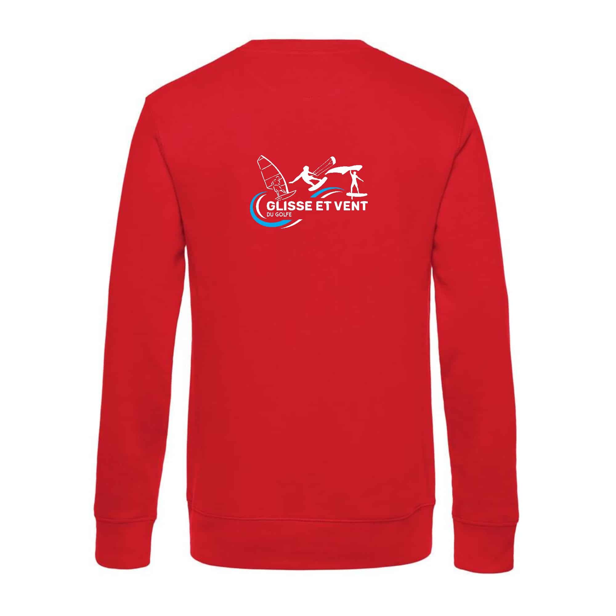 SWEAT COL ROND (femme) - GLISSE ET VENT DU GOLFE – Rouge - BCW01Q – Image 3