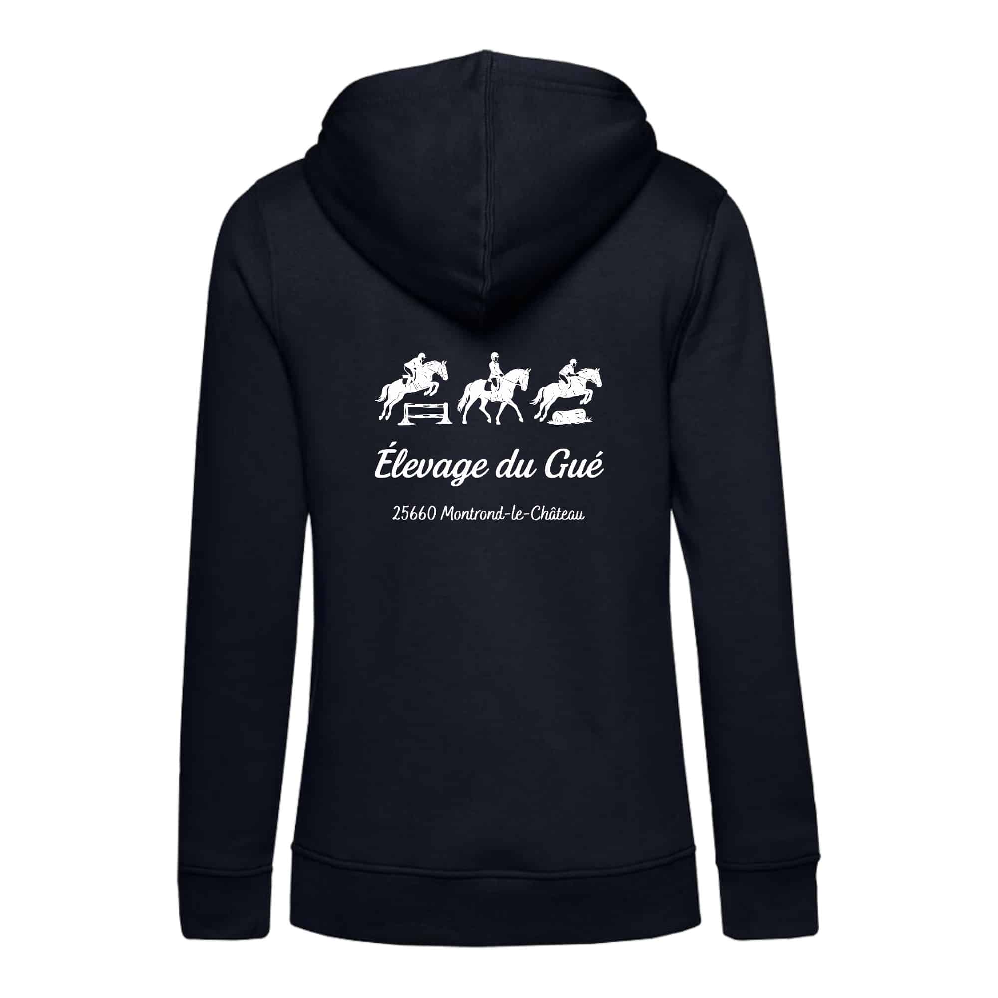 SWEAT A CAPUCHE (femme) – Élevage du Gué - Navy - BCW34B – Image 3