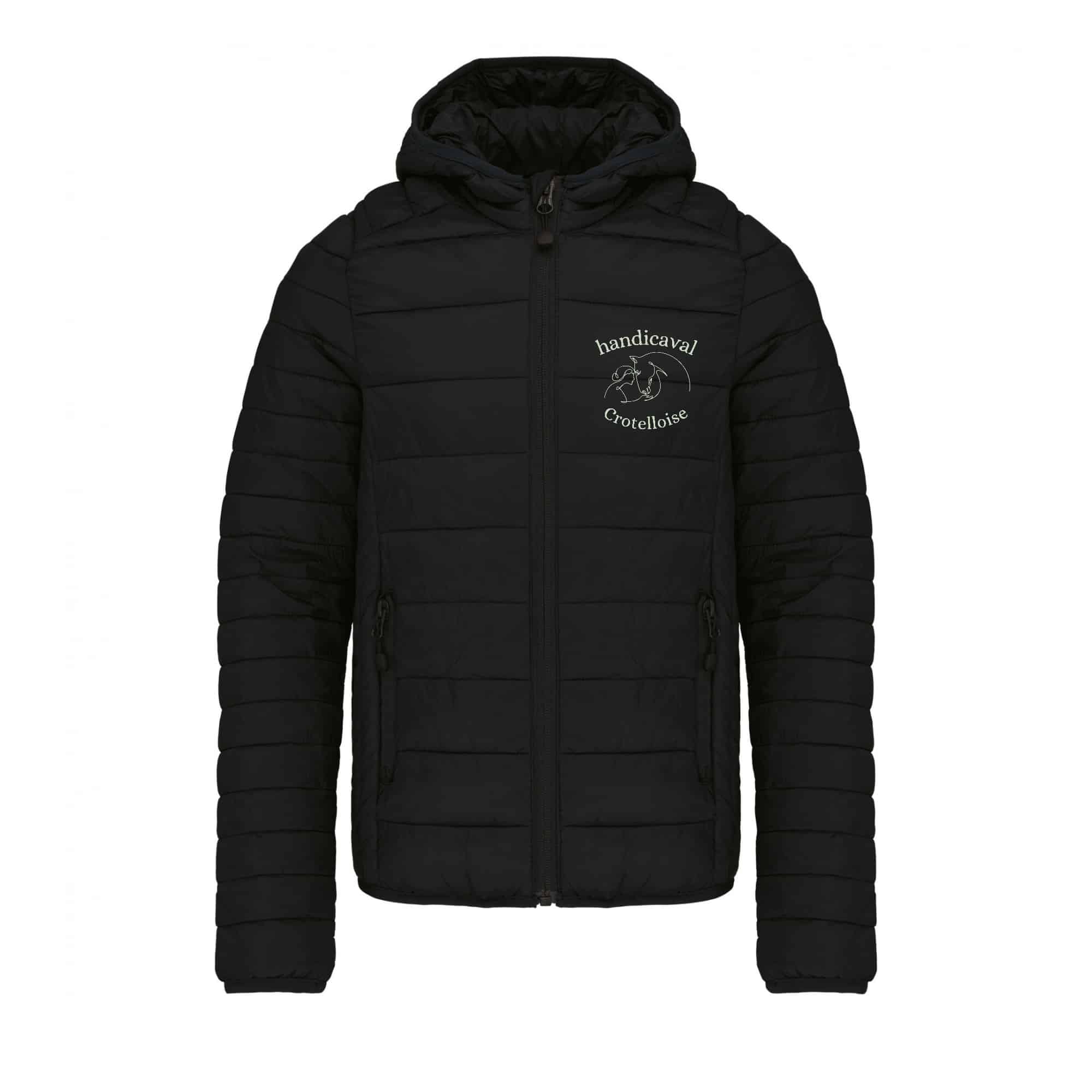 DOUDOUNE AVEC MANCHES ET CAPUCHE (enfant) - ASSOCIATION HANDICAVAL CROTELLOISE - Noir - K6112