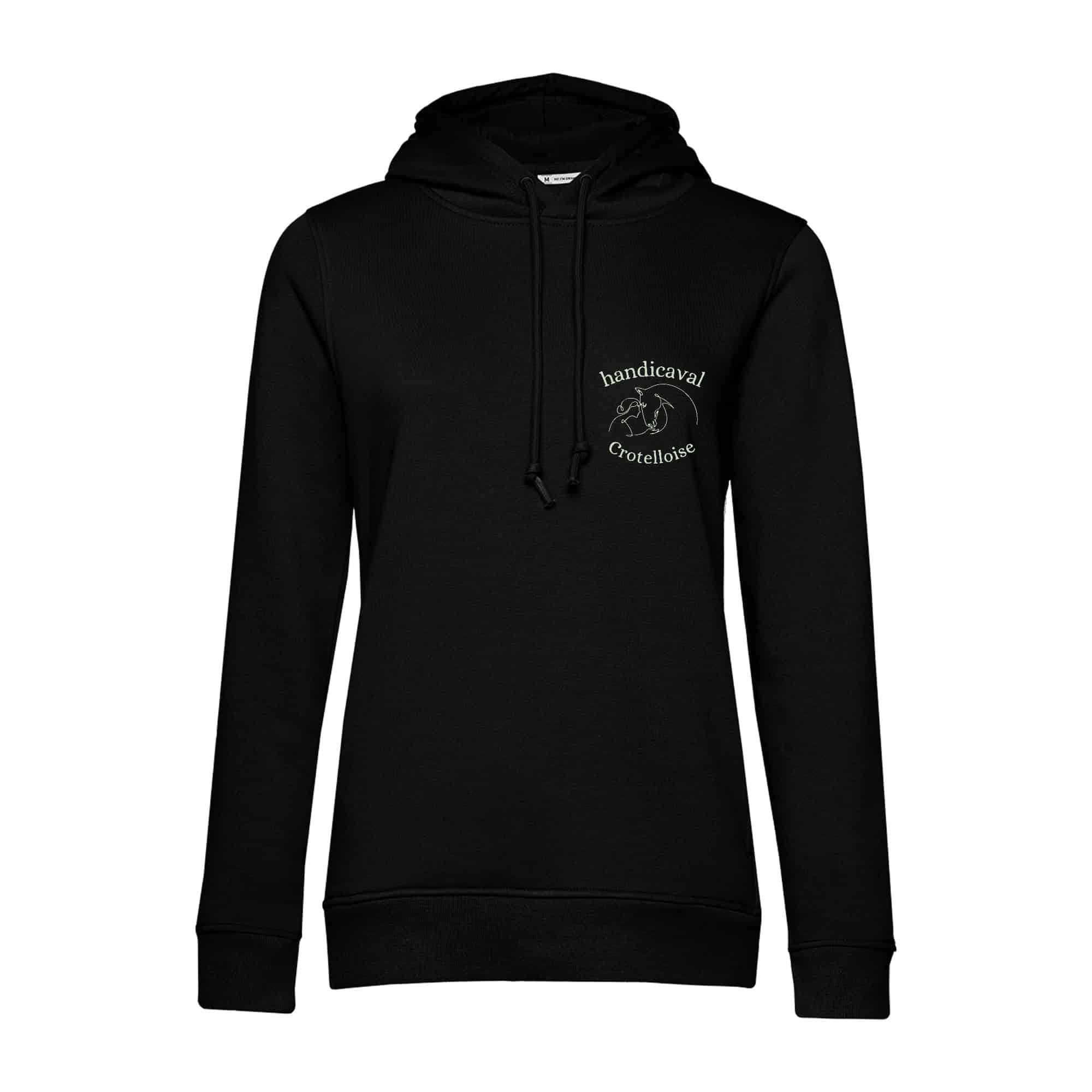 SWEAT A CAPUCHE (femme) – ASSOCIATION HANDICAVAL CROTELLOISE - Noir - BCW34B