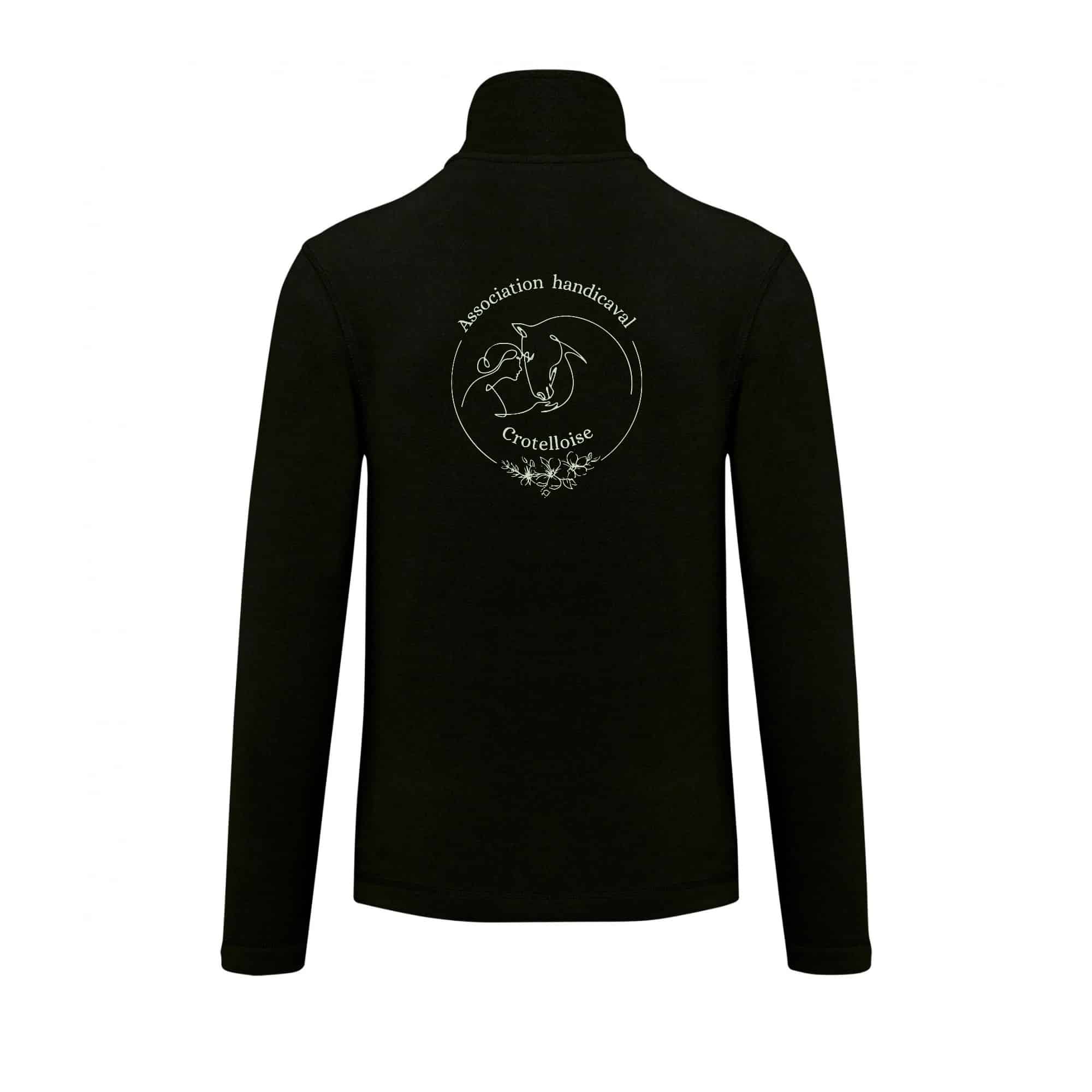 Veste micropolaire zippée (enfant) – ASSOCIATION HANDICAVAL CROTELLOISE - Noir – K920 – Image 3