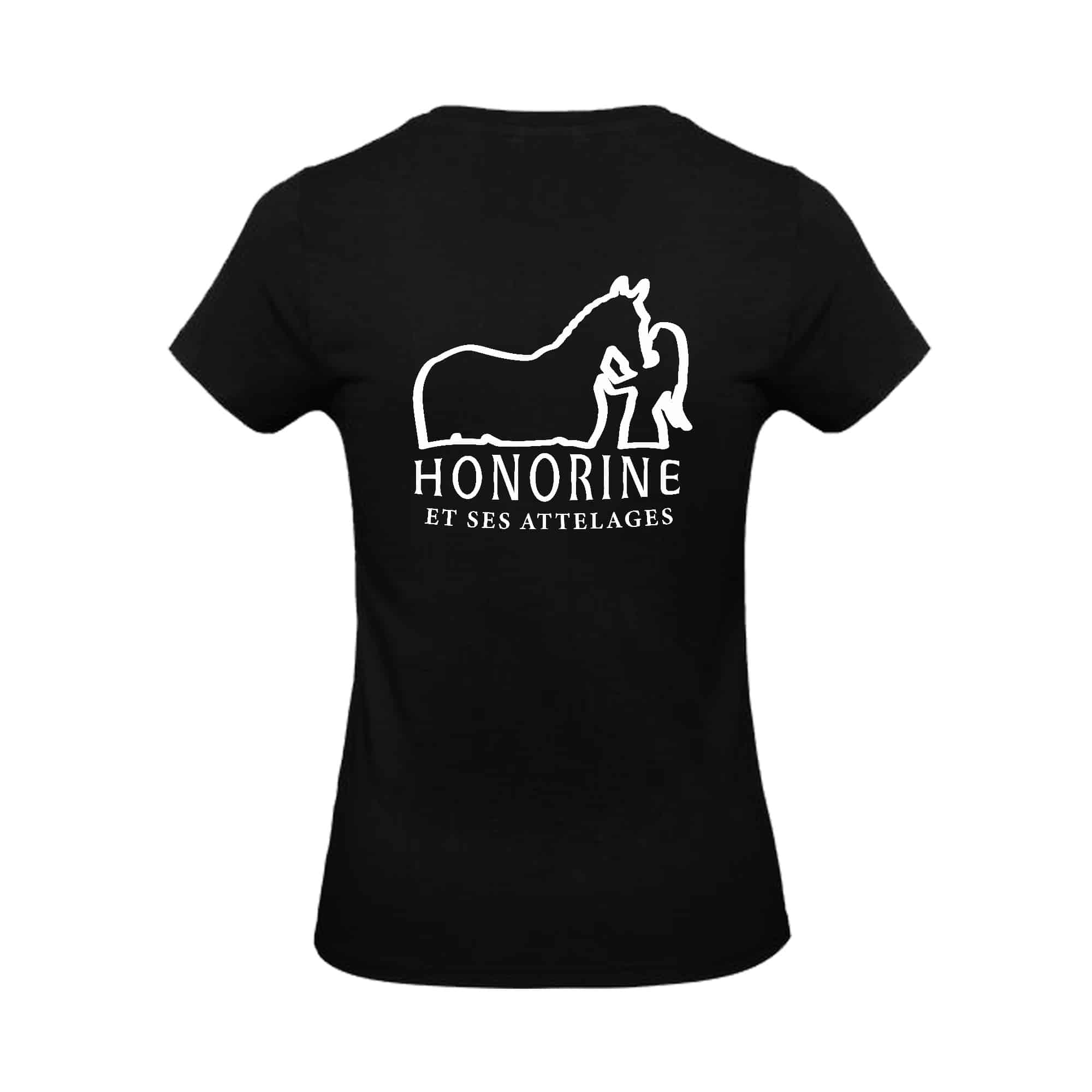 T-SHIRT (femme) - Honorine et ses attelages - Noir - BC04T – Image 3
