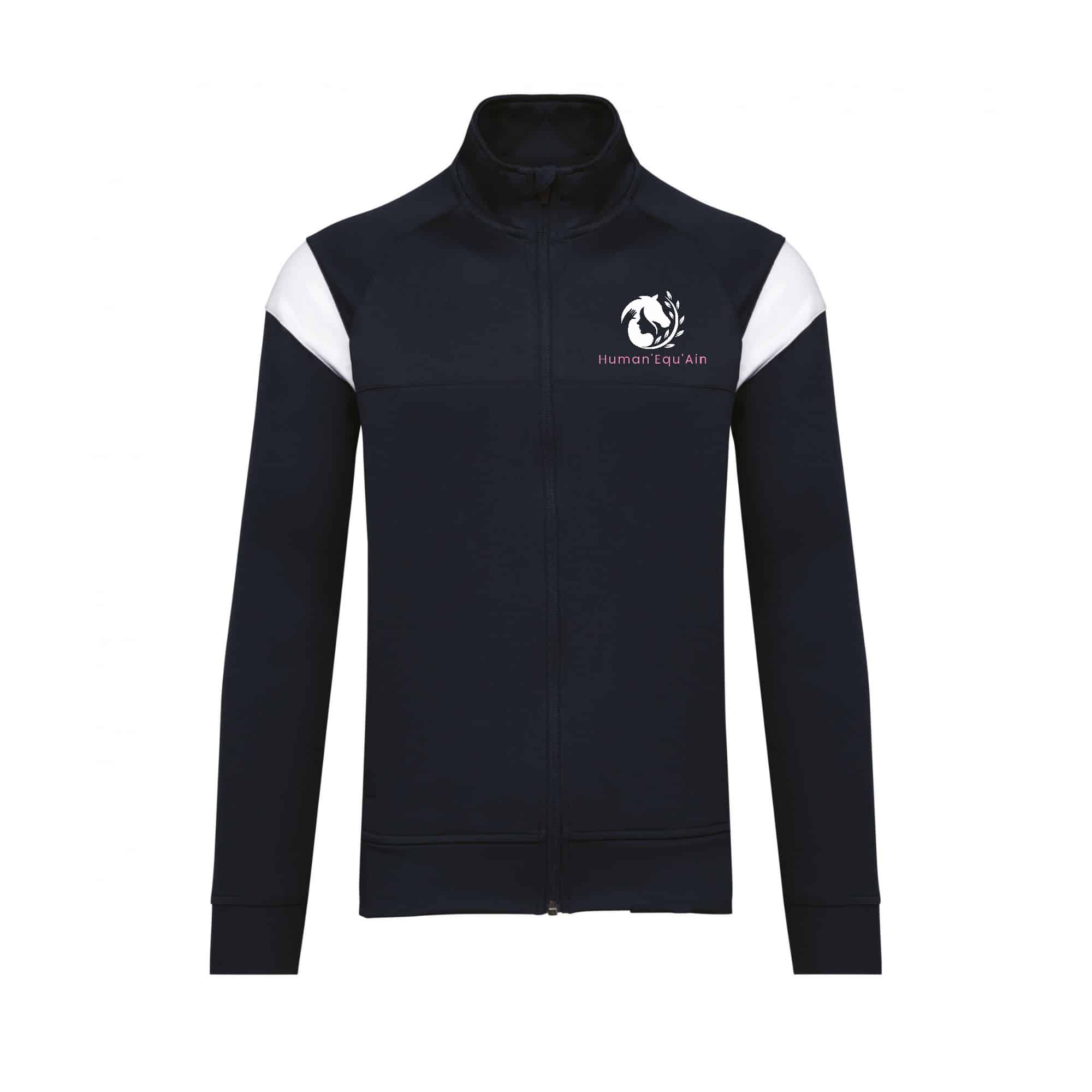 Veste de survêtement zippée (unisexe) - Human'Equ'Ain - Navy - PA390