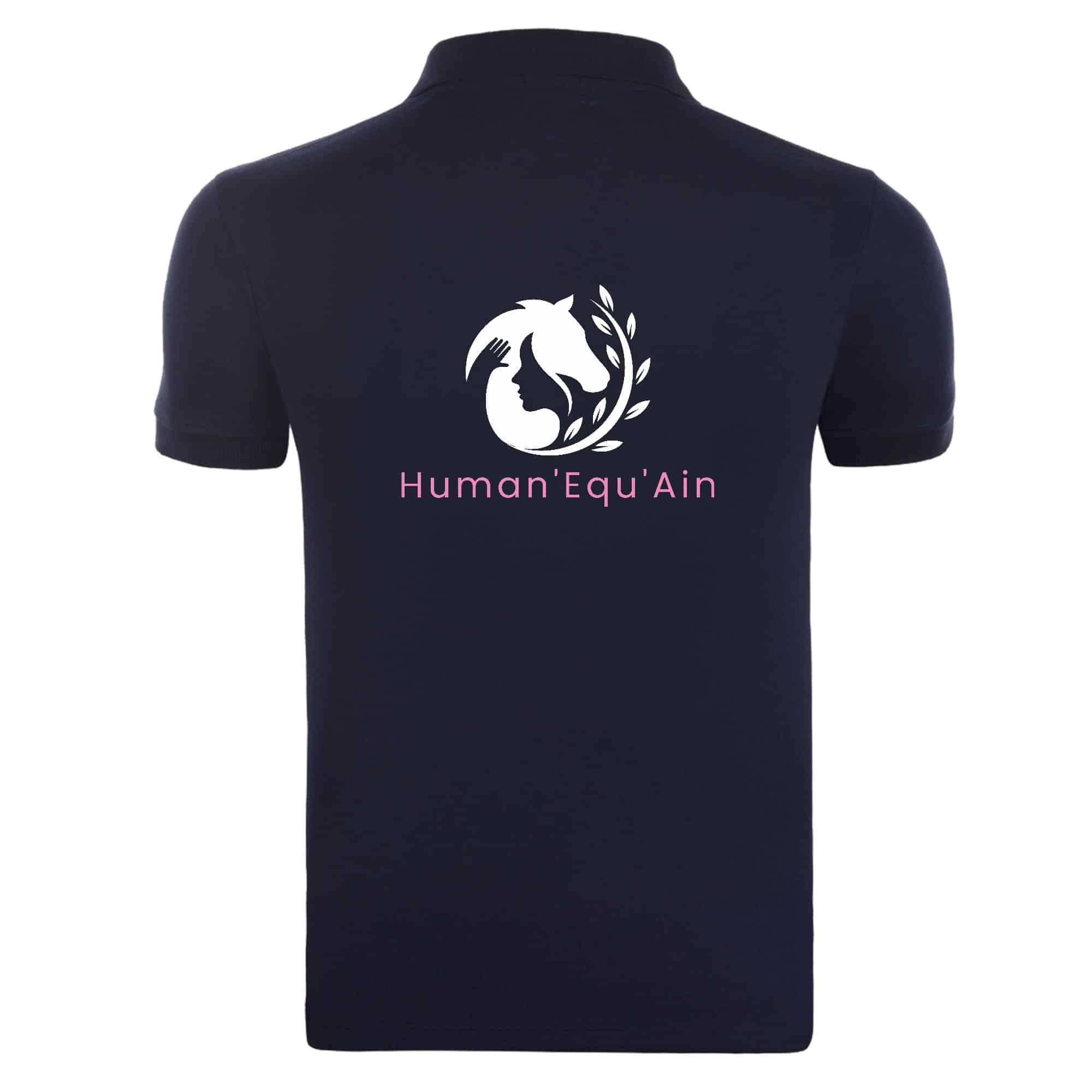 Polo premium (homme) - Human'Equ'Ain - Navy - BCU426 – Image 2