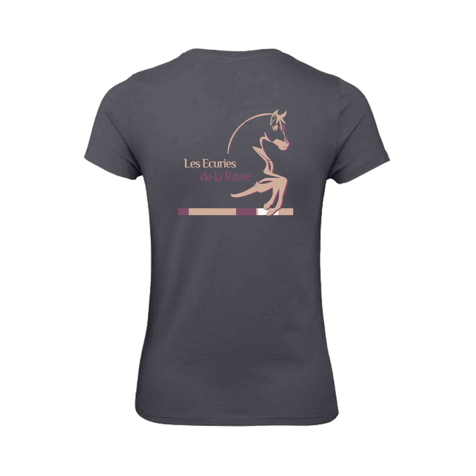 T-SHIRT (femme) - Les écuries de la Rose (62) - Gris Anthracite - BC04T – Image 3