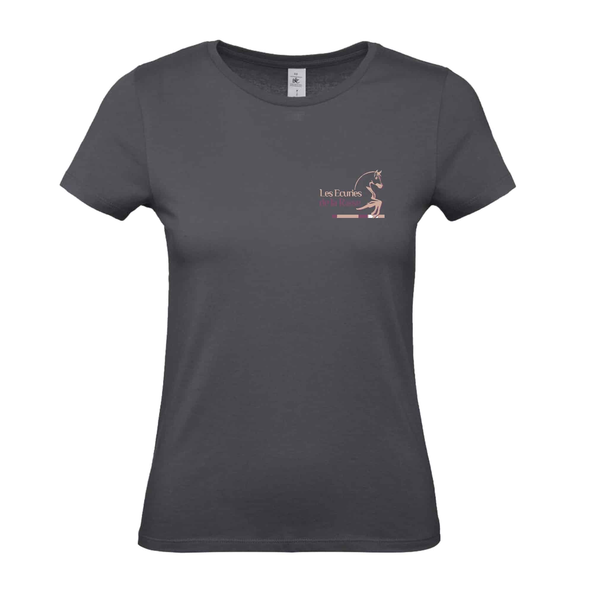 T-SHIRT (femme) - Les écuries de la Rose (62) - Gris Anthracite - BC04T