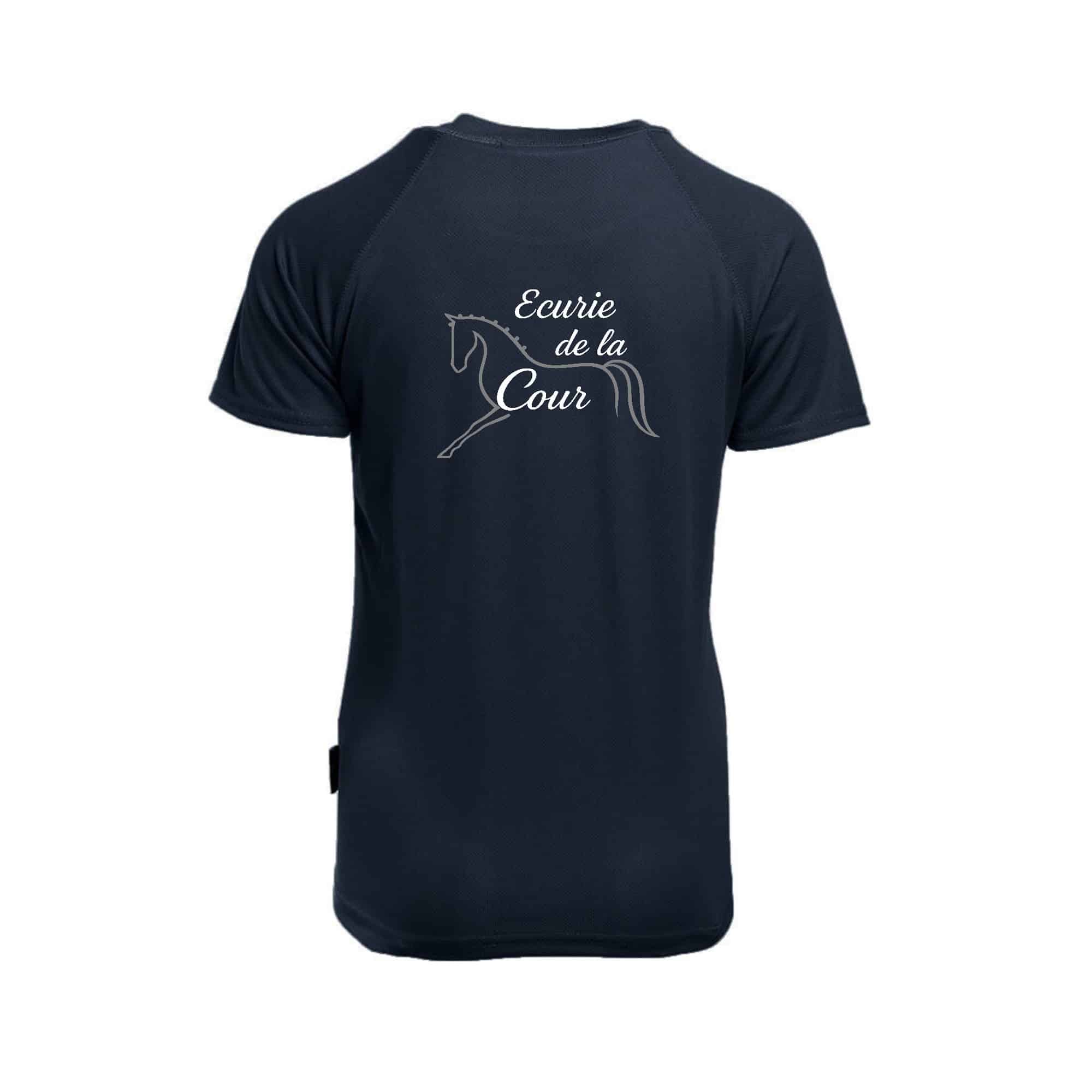 T-Shirt respirant (homme) - Ecurie de la cour - Navy - PK140 – Image 3
