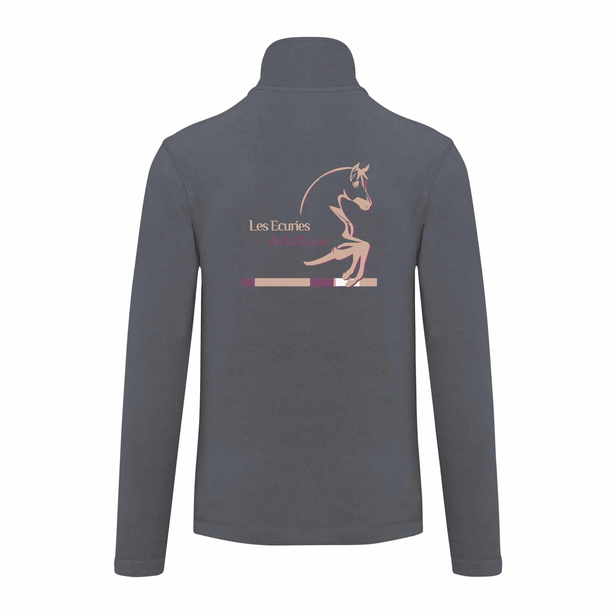 Veste micropolaire zippée (homme) – Les écuries de la Rose (62) - Gris Anthracite – K911 – Image 3