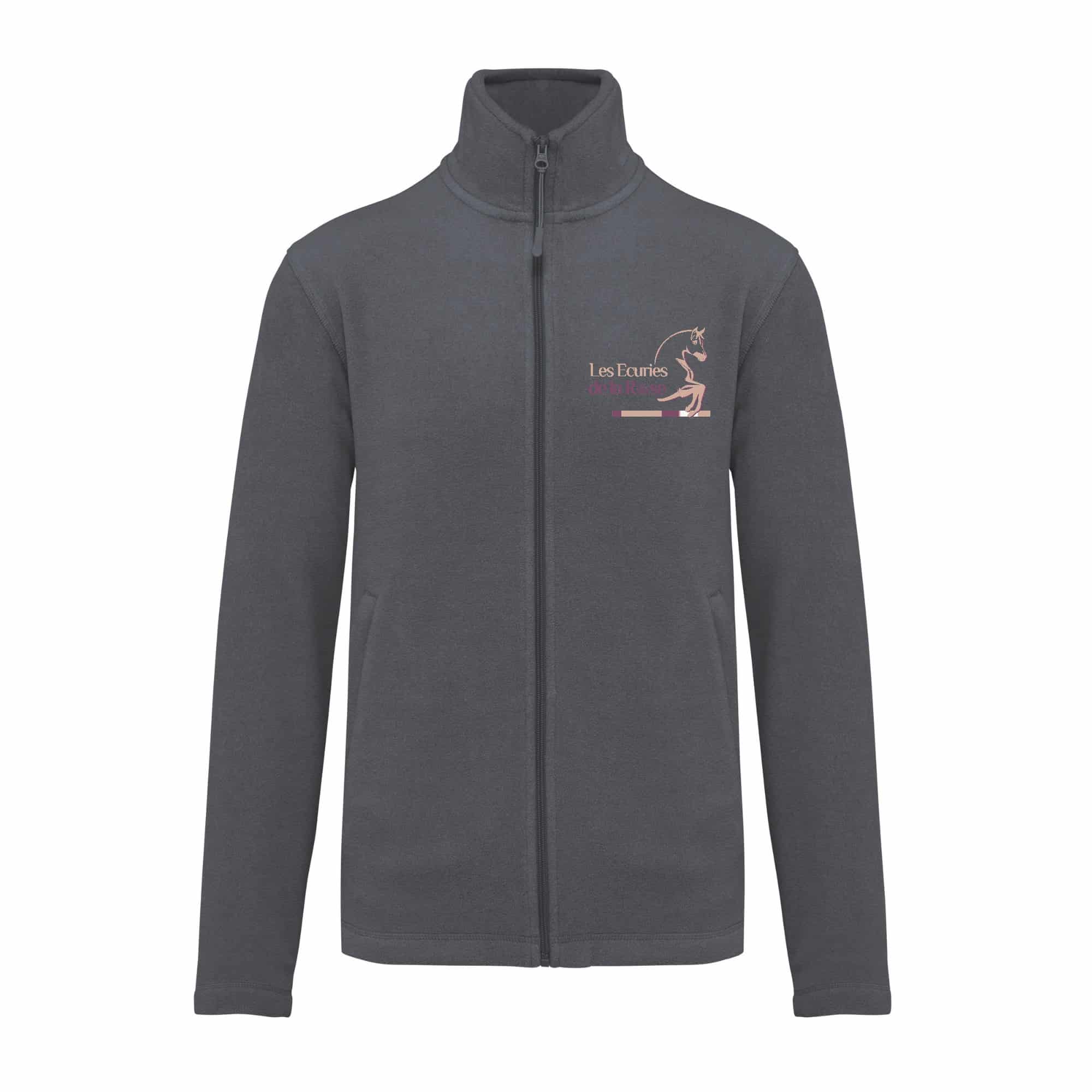 Veste micropolaire zippée (homme) – Les écuries de la Rose (62) - Gris Anthracite – K911