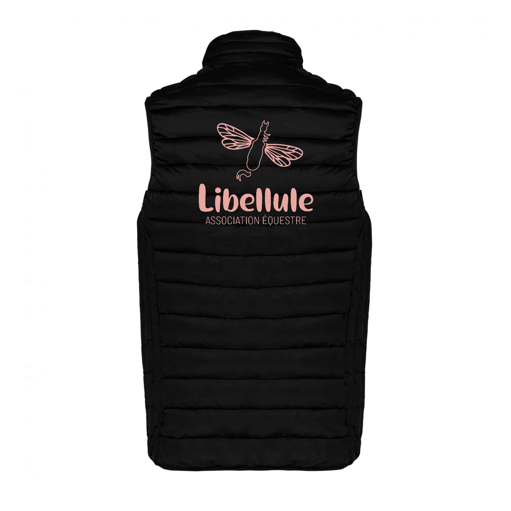 DOUDOUNE SANS MANCHES (enfant) - Association équestre Libellule - Noir - K6115 – Image 3